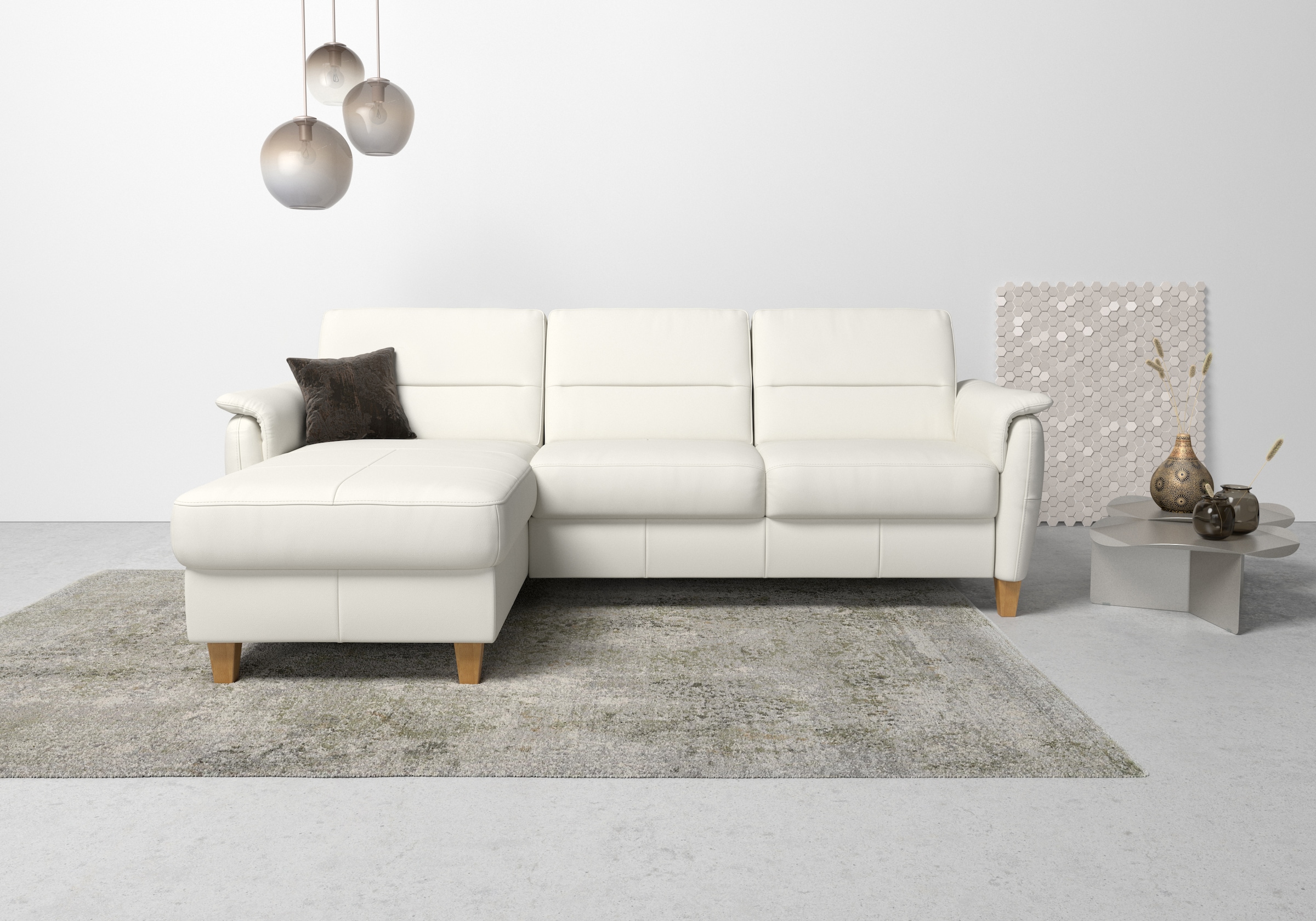 Home affaire Ecksofa »Palmera L-Form, B: 244 cm« optional Bettfunktion & Be günstig online kaufen