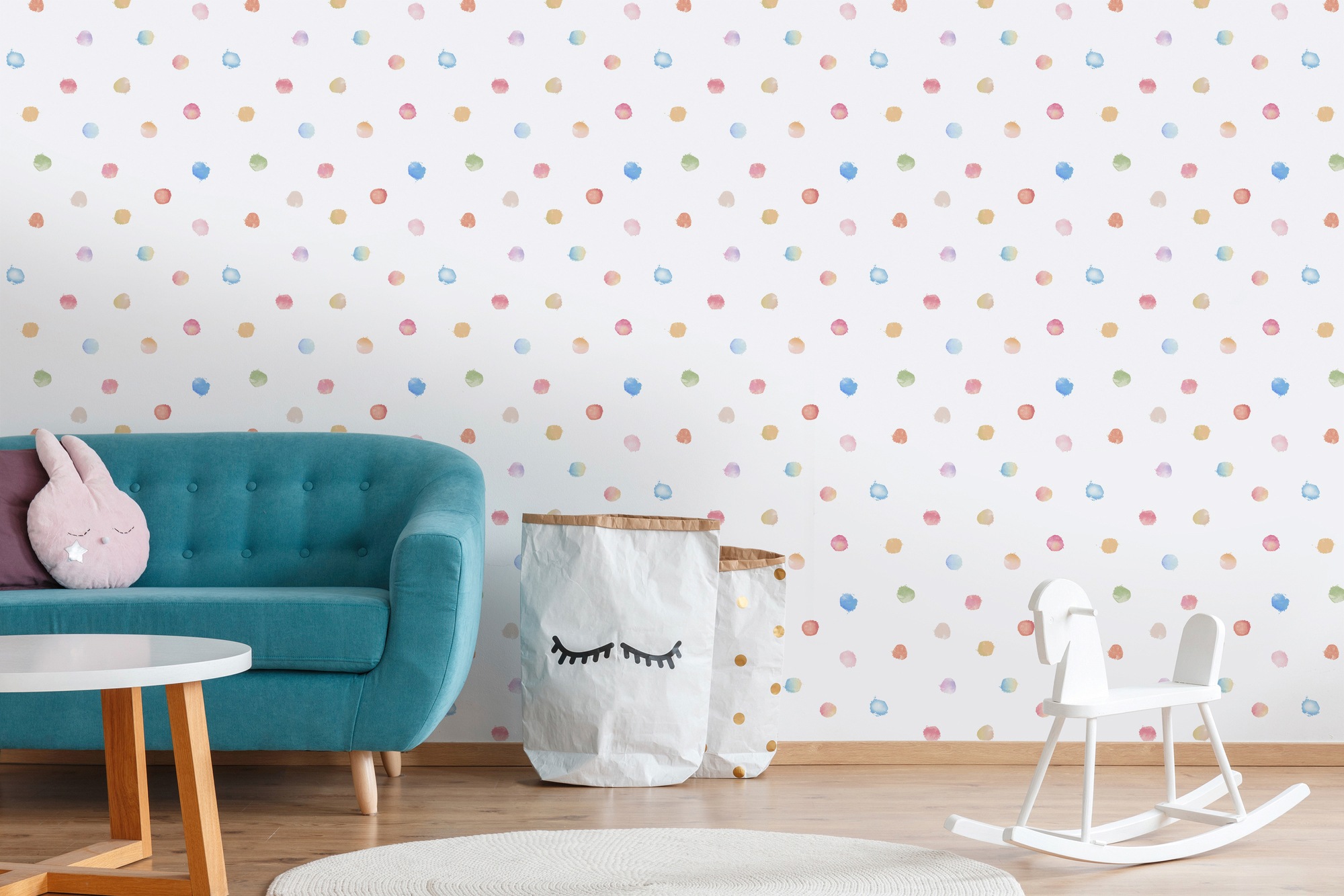 A.S. Création Vliestapete »Little Love«, Motiv-abstrakt-naturalistisch, Kindertapete Tapete Punkten Tapeten Kinderzimmer Flur Design Optik