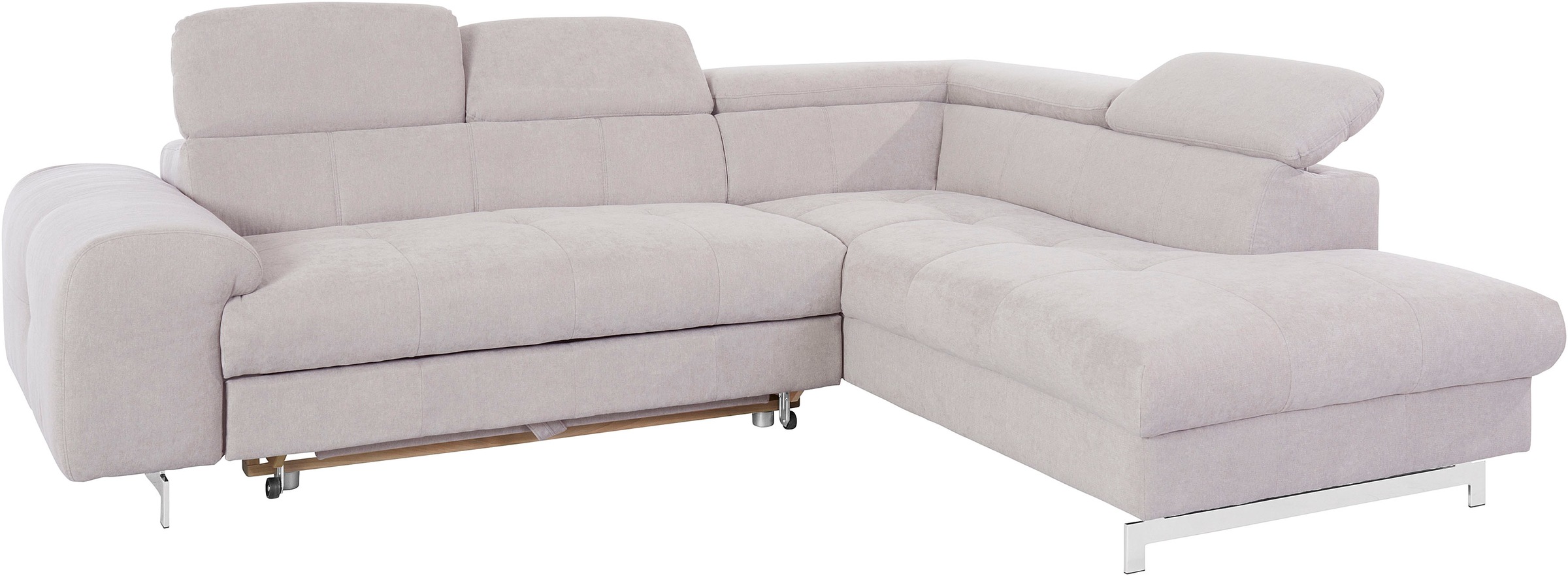 COTTA Ecksofa »Chef L-Form«, mit Kopfteilverstellung, edle Metallkufen, wahlweise mit Bettfunktion