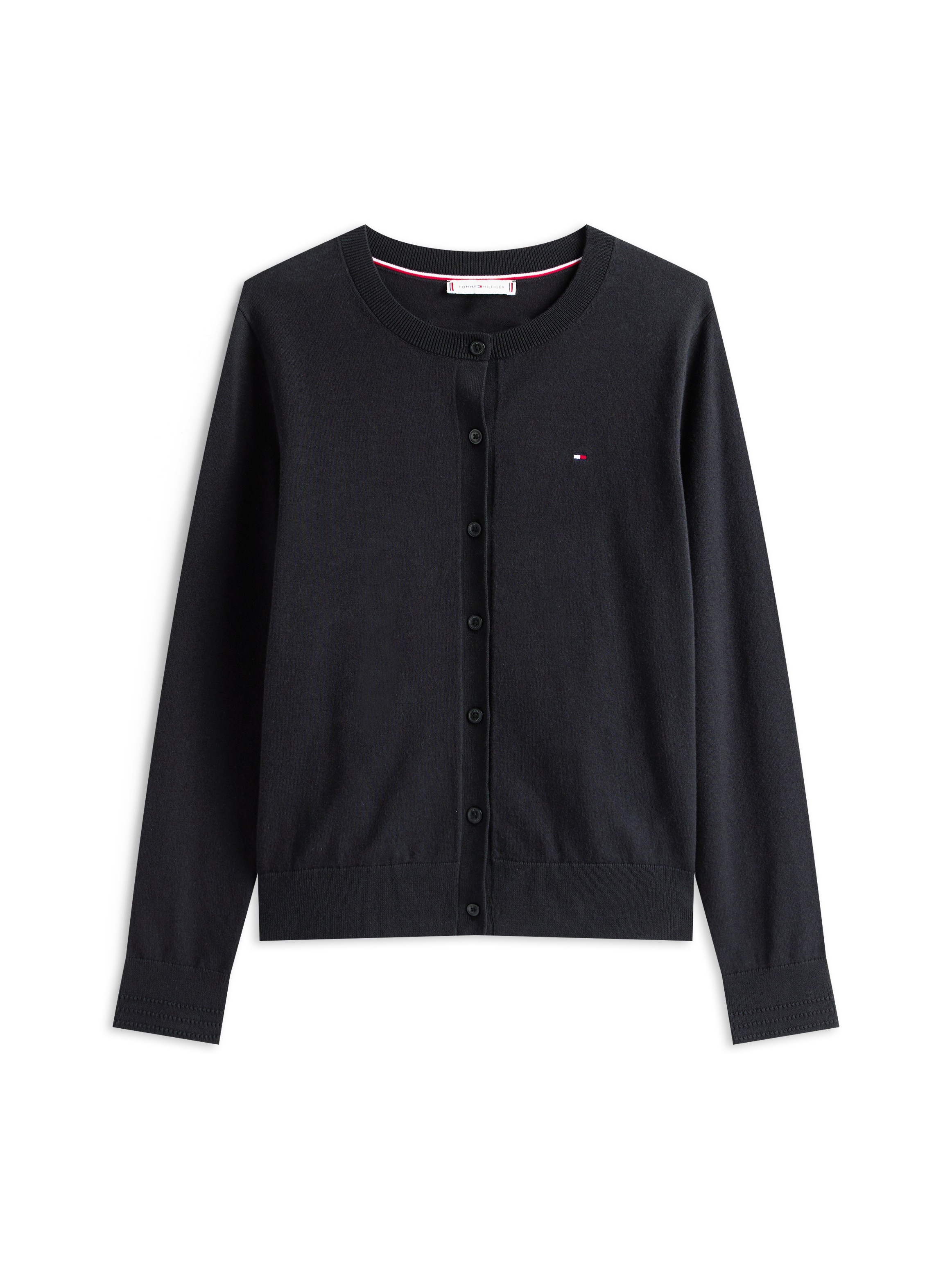 Tommy Hilfiger Cardigan »CO JERSEY STITCH CARDIGAN«, mit Logostickerei