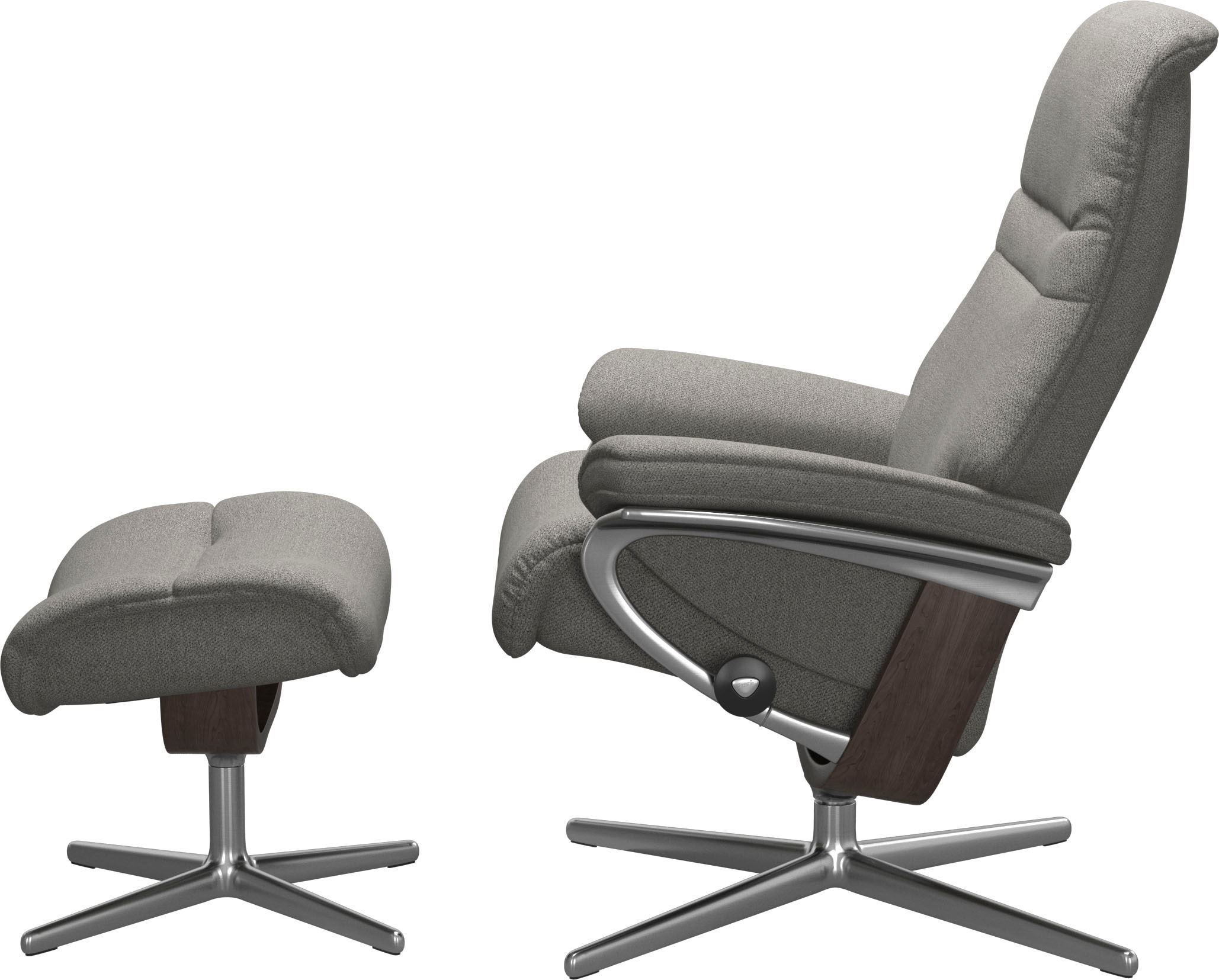 Stressless® Relaxsessel »Sunrise«, (Set, Relaxsessel mit Hocker), mit Hocker, mit Cross Base, Größe S, M & L, Holzakzent Wenge