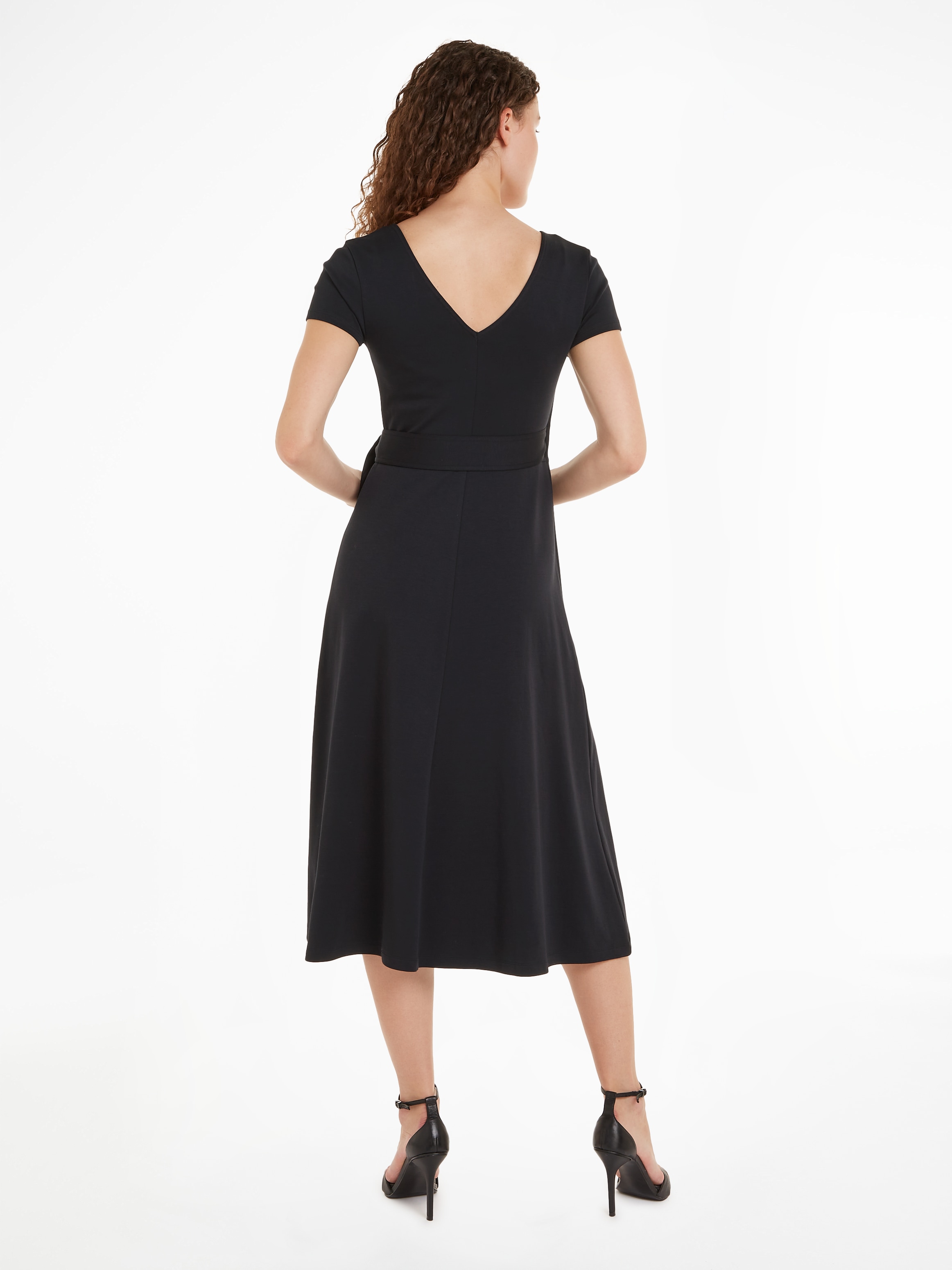 Tommy Hilfiger Wickelkleid »UTILITY WRAP MIDI DRS SS«, mit verstellbarem Gürtel