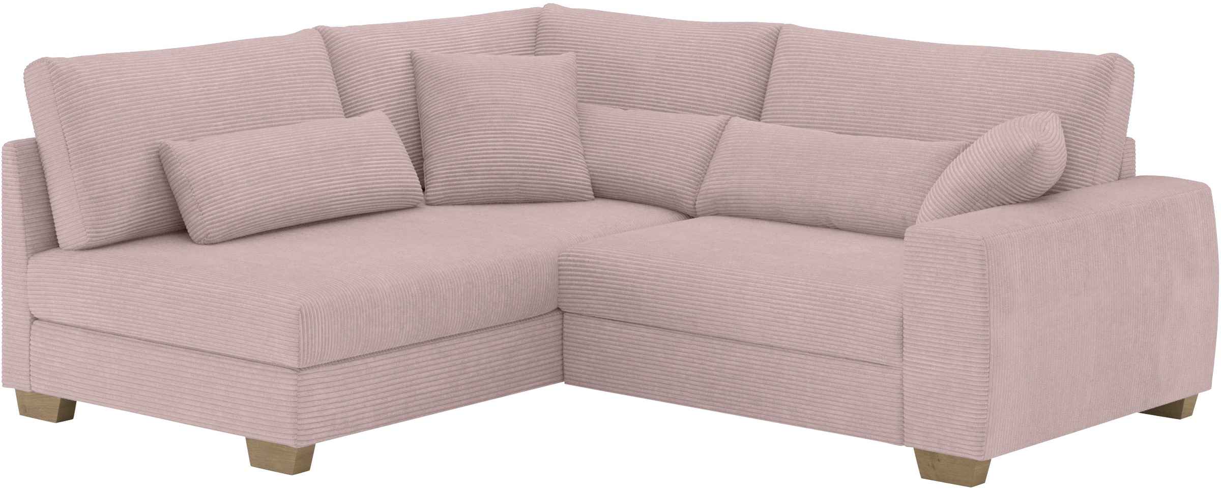 Mr. Couch Ecksofa »Helena L-Form, bis 140 kg belastbar«, mit Taschenfederkern, wahlweise mit Bettfunktion