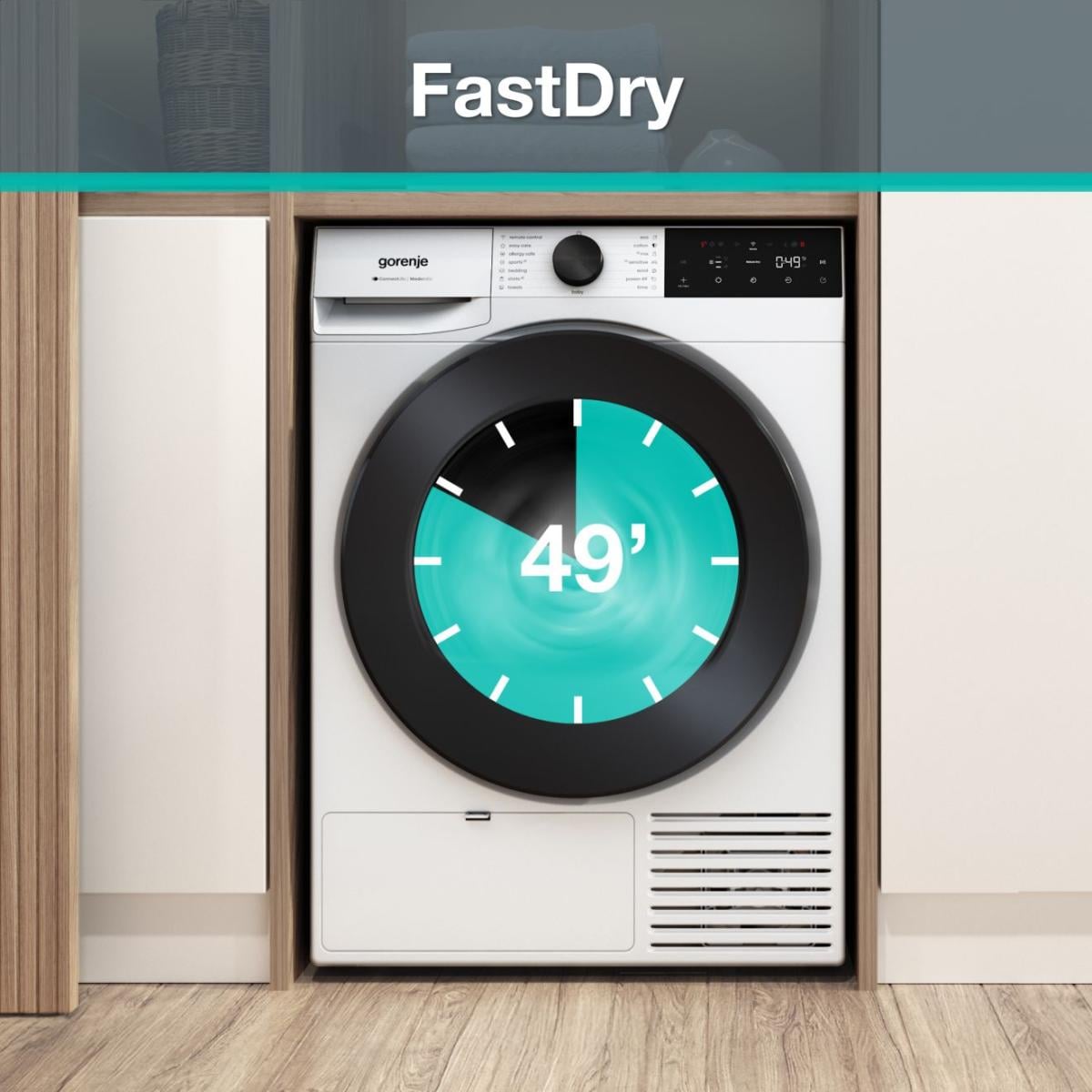 GORENJE Wärmepumpentrockner »D5G48D« G400 NatureDry Schonung, FastDry  49, Knitterschutz