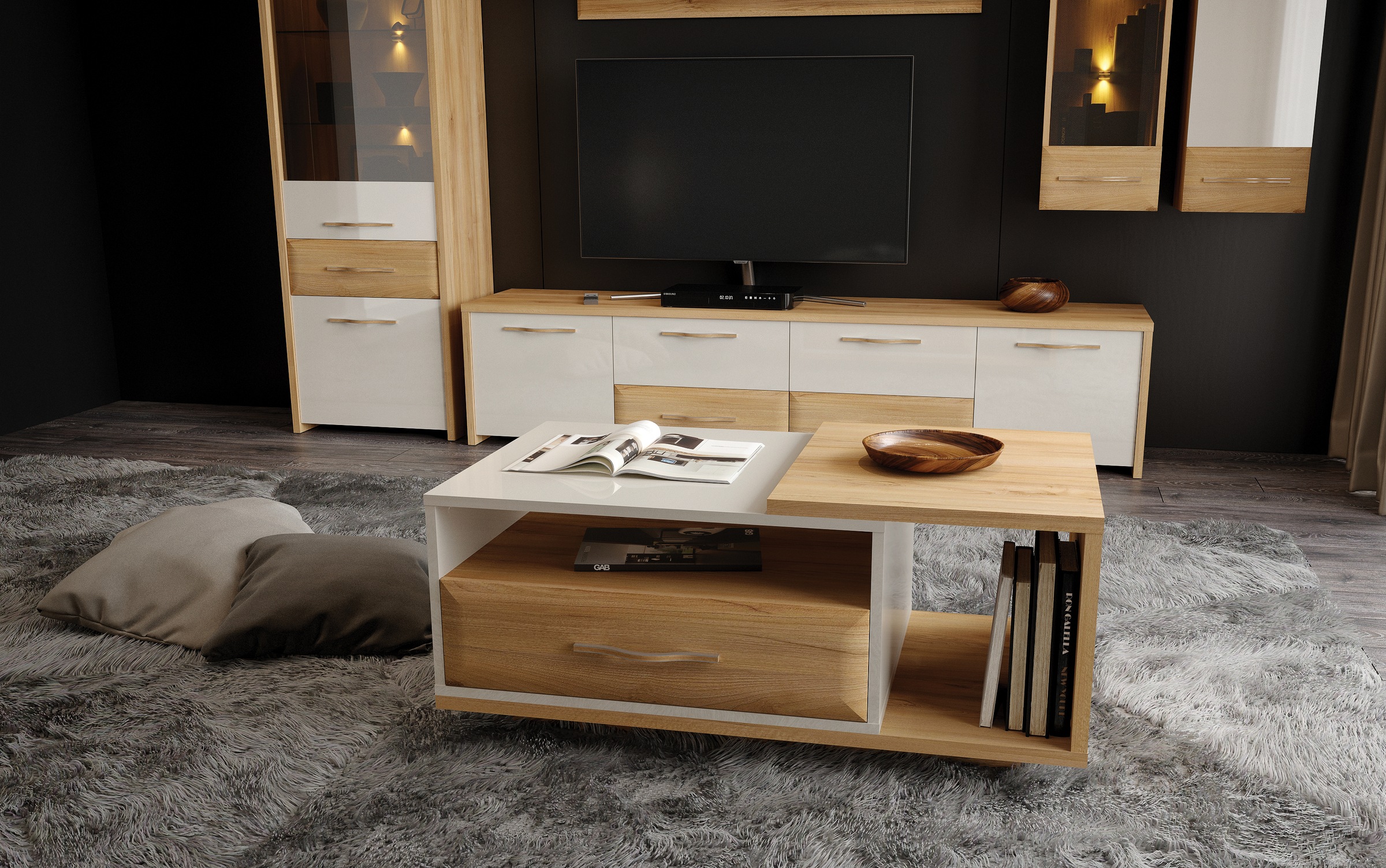 Home affaire Couchtisch »Gala« (H/B/T): 47/116/70cm, Tischplatte in Beigeto günstig online kaufen