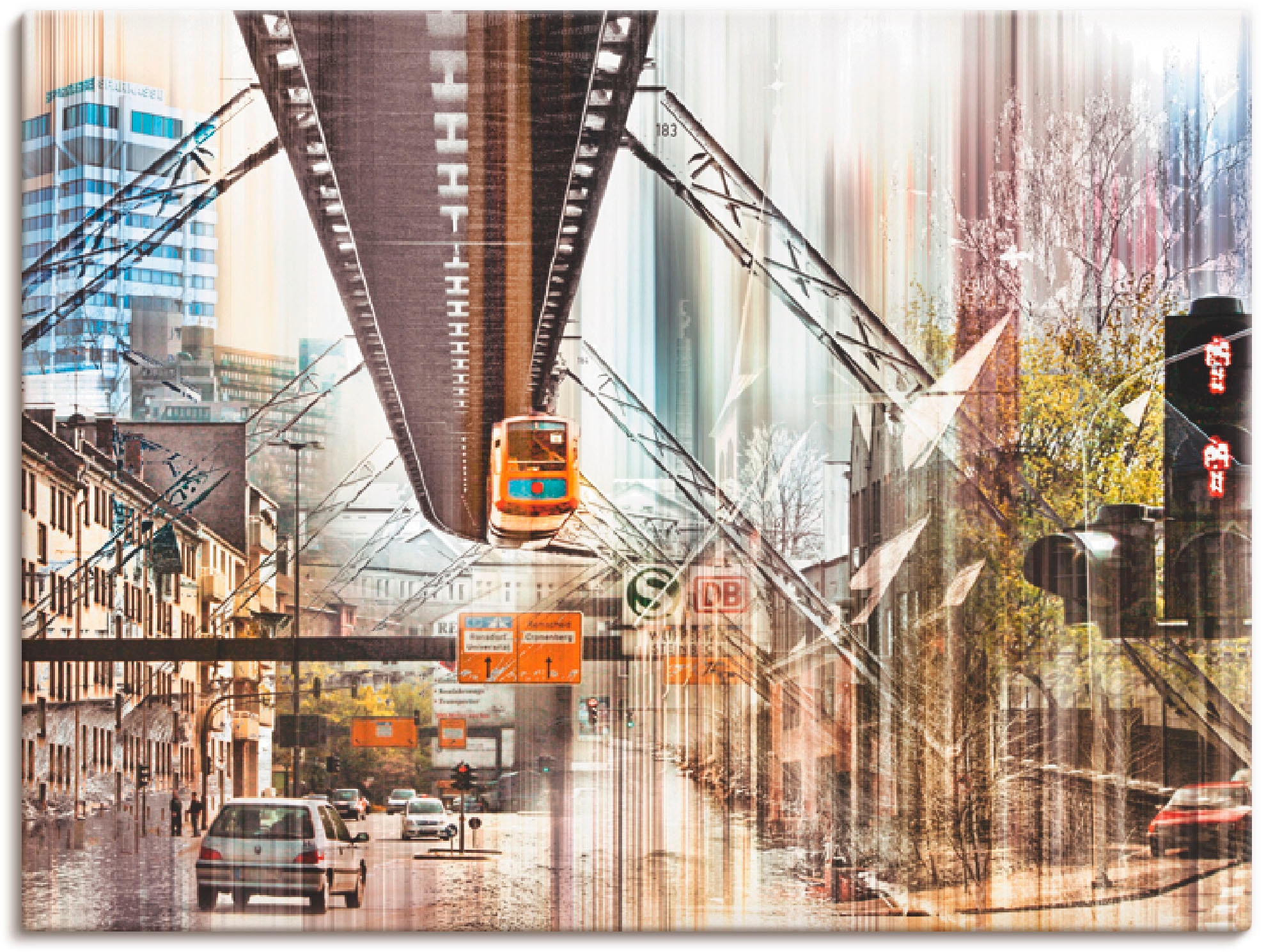 Artland Leinwandbild »Wuppertal NRW Ruhrgebiet Collage«, Deutschland, (1 St.), auf Keilrahmen gespannt