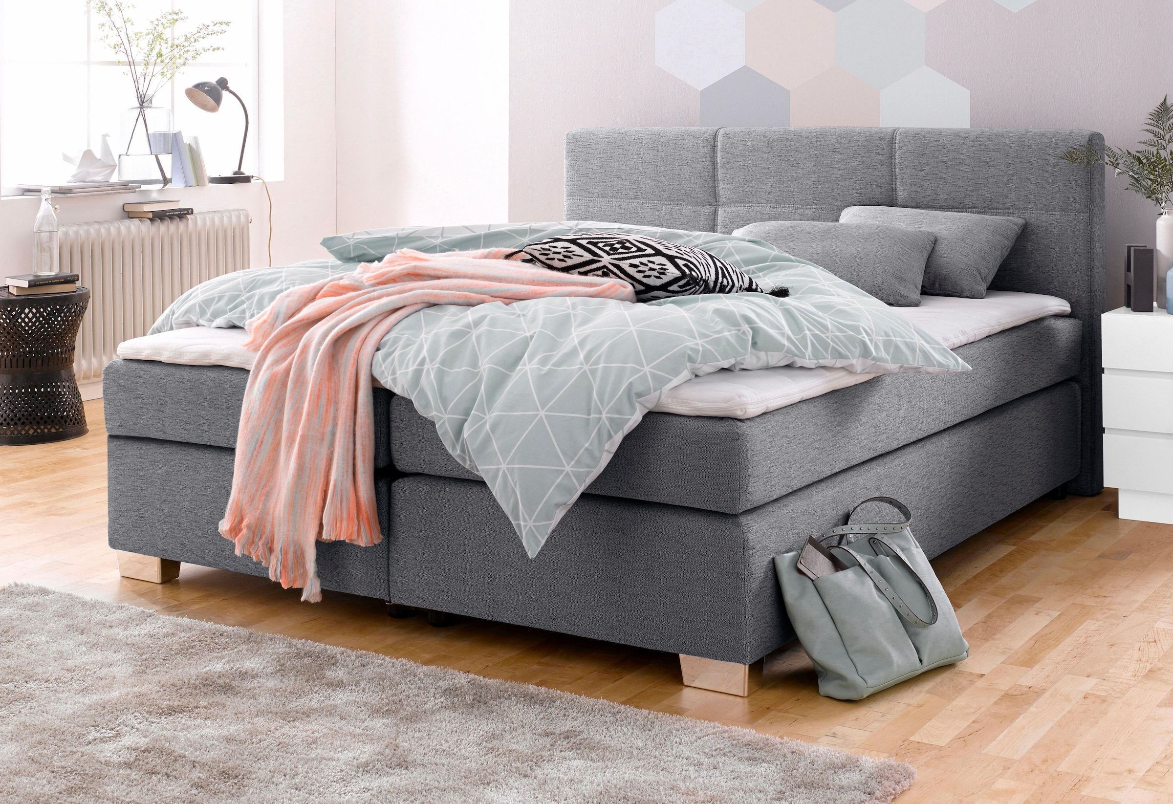 Bild von Jockenhöfer Gruppe Boxspringbett »Evita«, inkl. Topper und Kissen, erhältlich in 140 & 180cm Breite