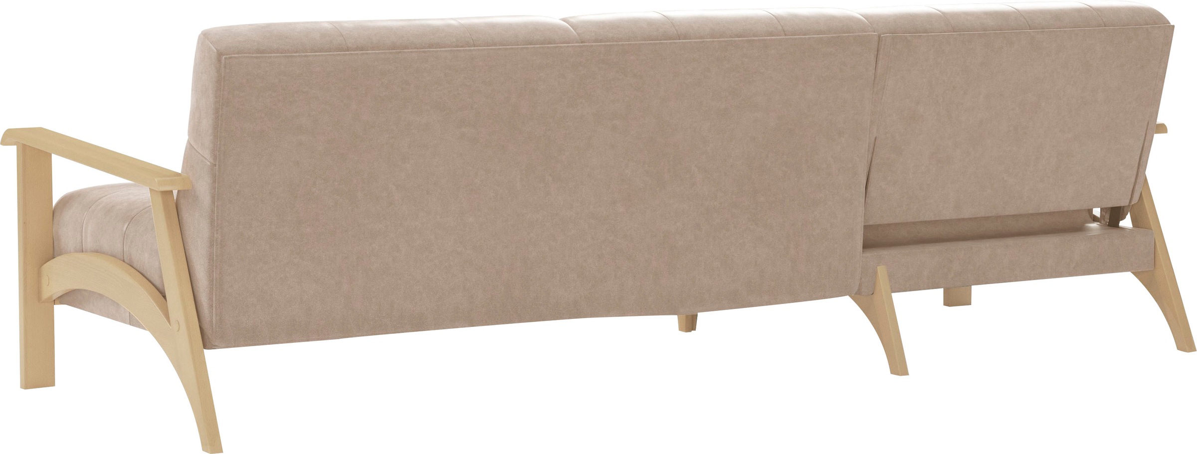 sit&more Ecksofa »Billund L-Form«, Armlehnen aus Buchenholz in natur, verschiedene Bezüge und Farben