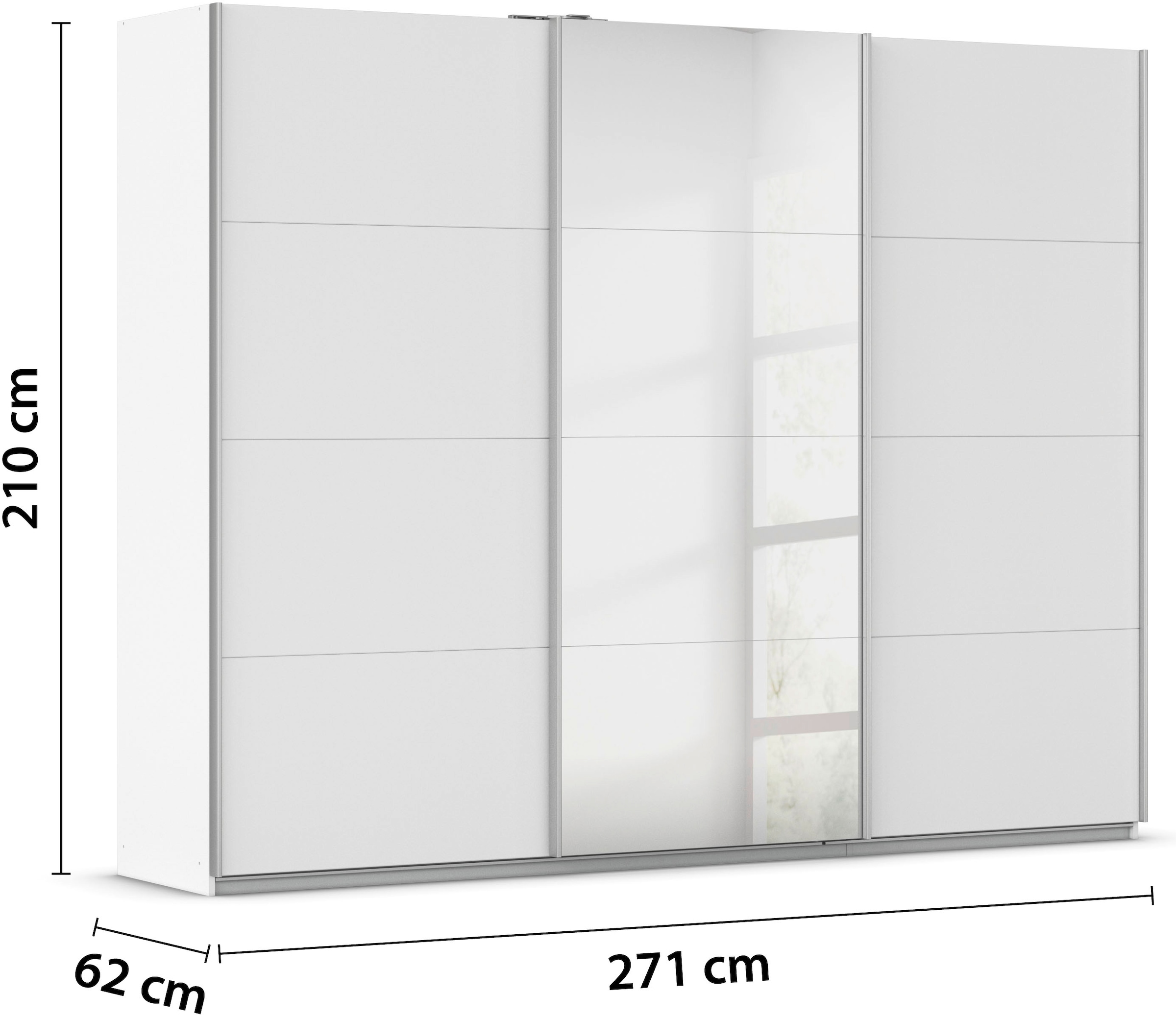 rauch Schwebetürenschrank »Kleiderschrank Schrank Garderobe KULMBACH«, in 2 Höhen erhältlich, mit Metallgriffleisten MADE IN GERMANY