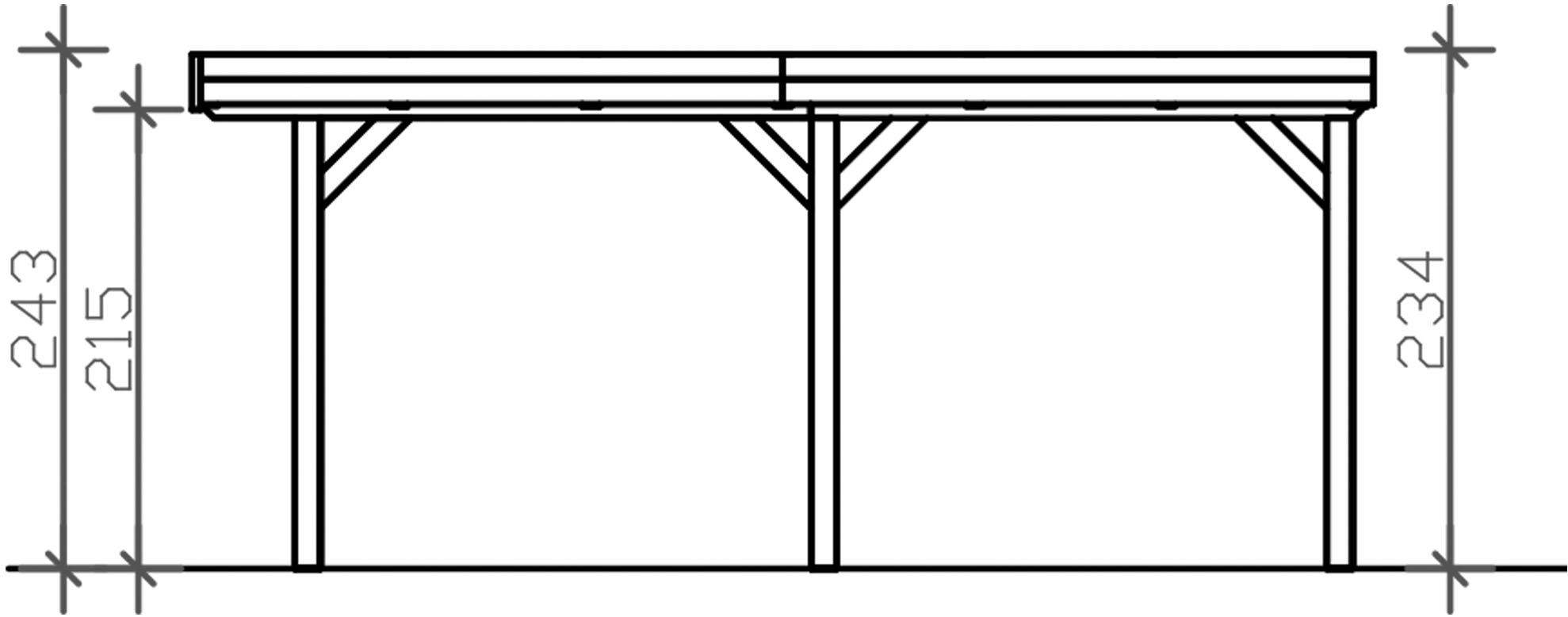 Skanholz Einzelcarport »Grunewald«, Holz, 289 cm, Anthrazit