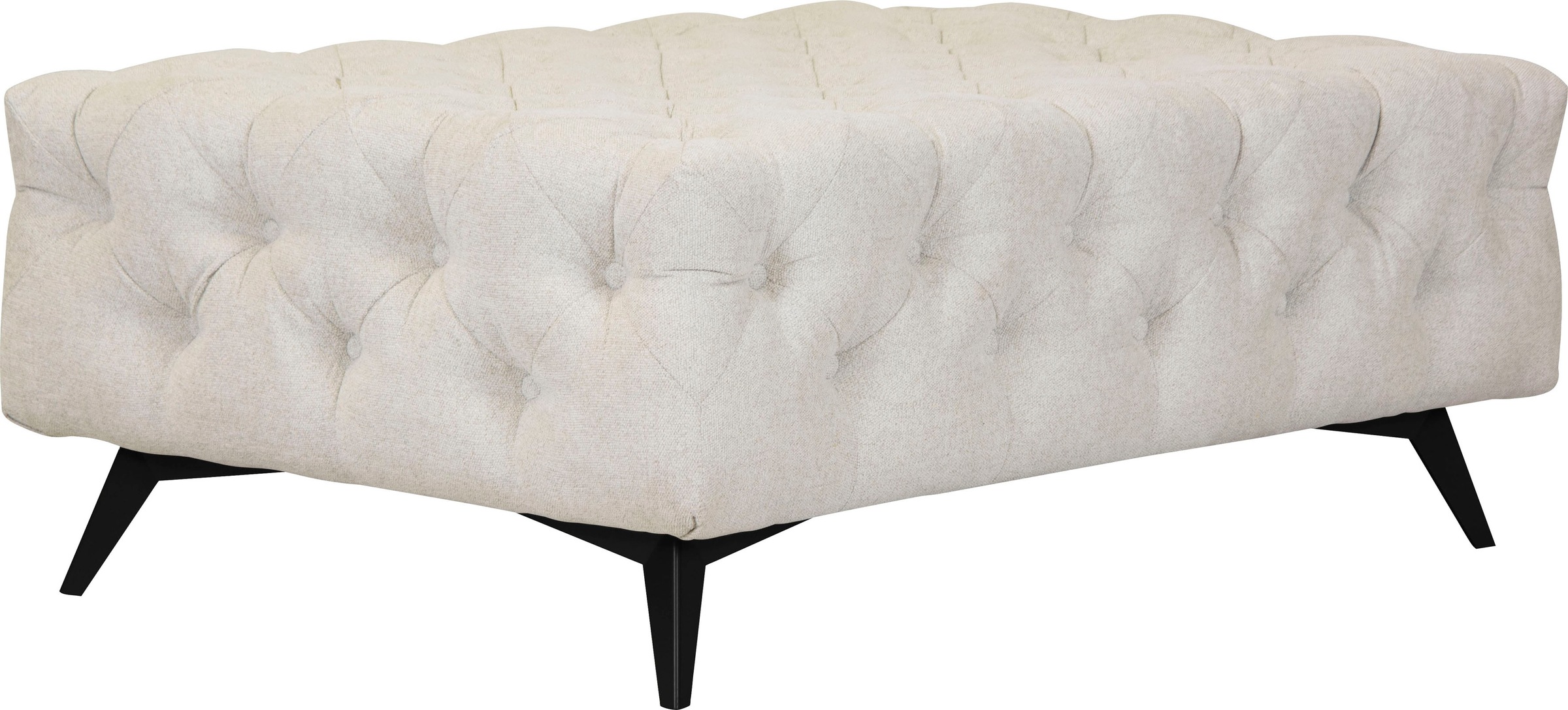 Leonique Polsterhocker »Amaury«, Chesterfield-Optik, Breite 120cm, Fußfarbe wählbar