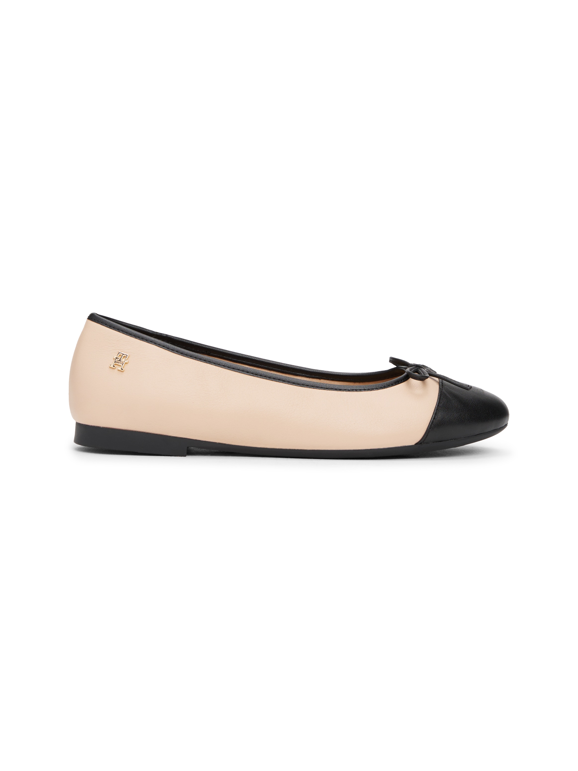 Tommy Hilfiger Ballerina »TOE CAP LEATHER BALLERINA«, Businesschuh, Schlupfschuh in schmaler Form