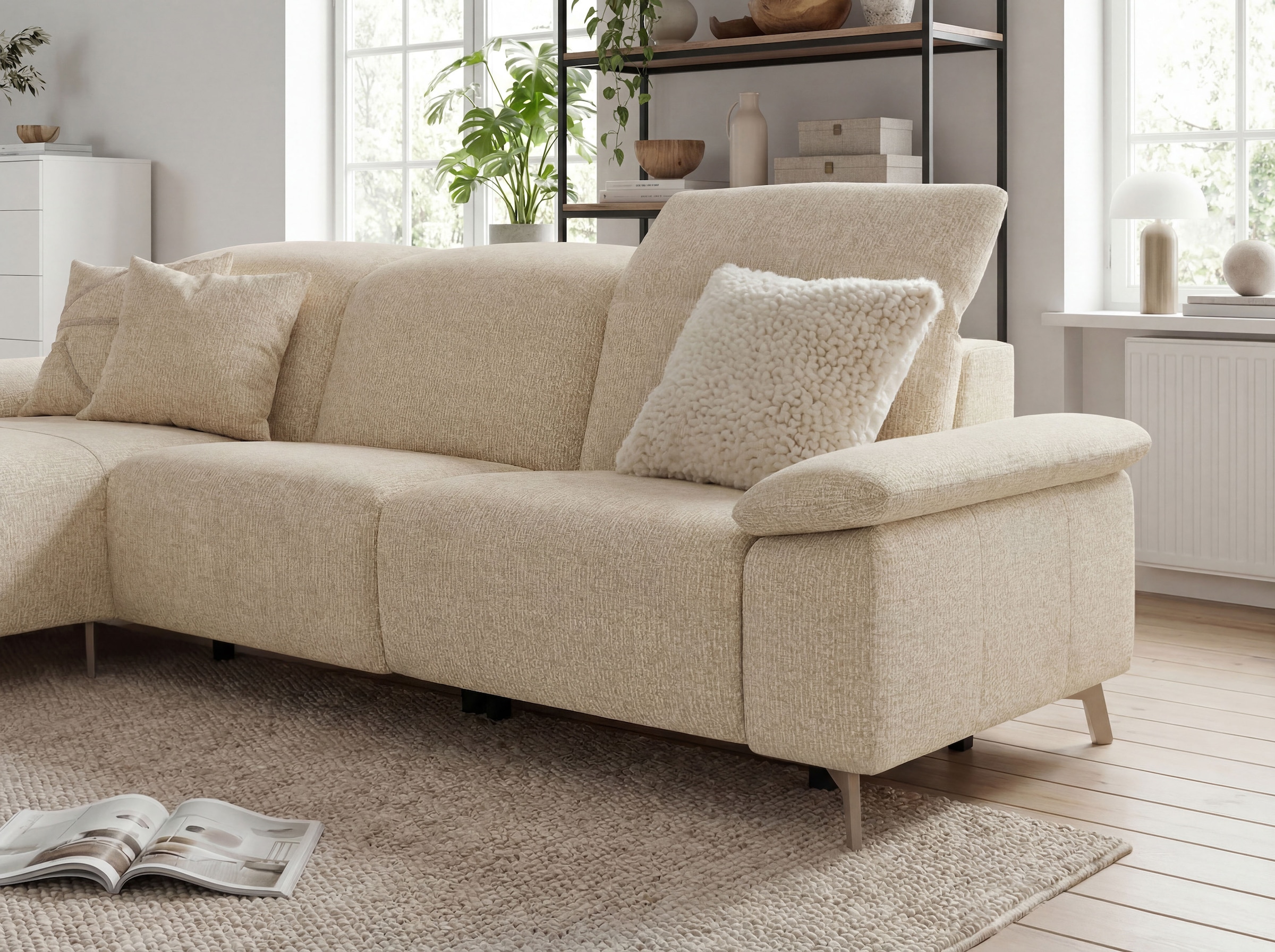 Musterring Ecksofa »MR 370, intelligenter Komfort im modernen Design« Optionale Relaxfunktion, flexible Kopfteile & klappbare Armlehnen