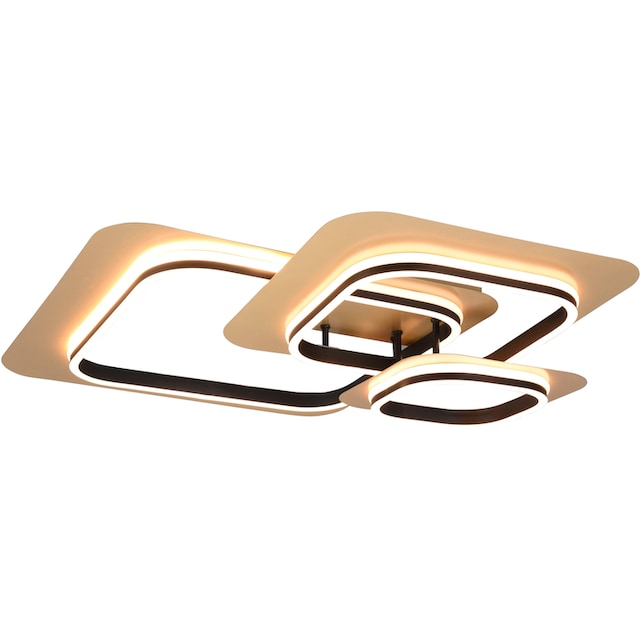 TRIO Leuchten LED Deckenleuchte »Lugo«, 1 flammig-flammig, Design Deckenleuchte  schwarz-gold 3 Dimmstufen warmweiß 3000K 74x74 cm online bestellen
