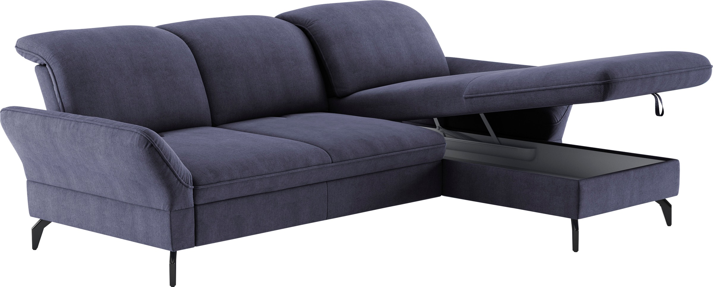 sit&more Ecksofa »Leandro L-Form«, Wahlweise mit Bett-, Kopfteil - und Armlehnfunktion, sowie Bettkasten