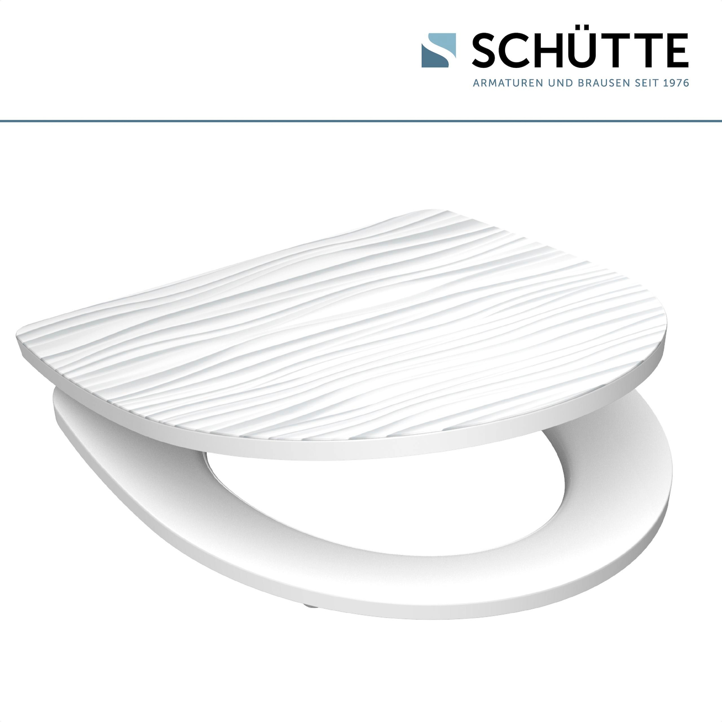 Schütte WC-Sitz »White Wave«, Duroplast, mit Absenkautomatik und Schnellverschluss, High Gloss