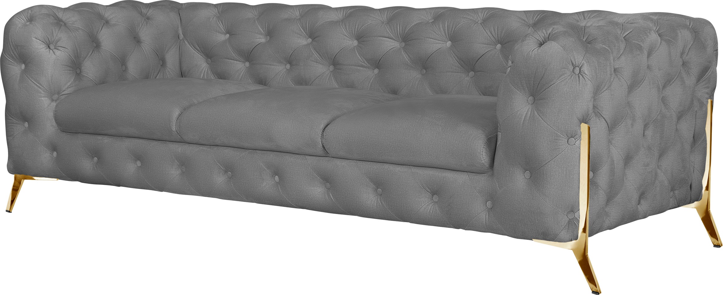 Leonique Chesterfield-Sofa »Amaury«, aufwändige Knopfheftung, moderne Chesterfield Optik, Fußfarbe wählbar