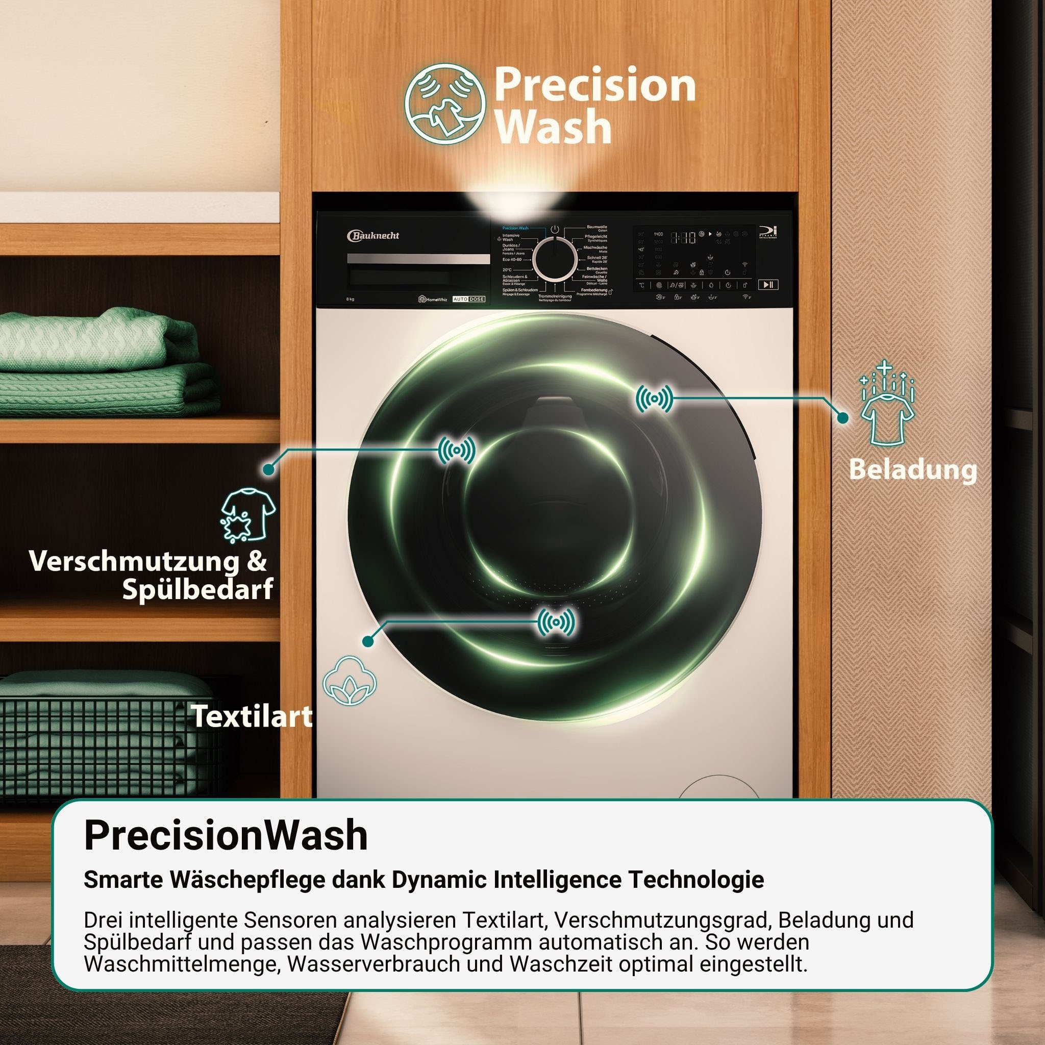 BAUKNECHT Waschtrockner »BWT 106A3C BC« 10 kg /7 kg 76 dB(A) HomeWhiz – Smarte Vernetzung für mehr
Komfort