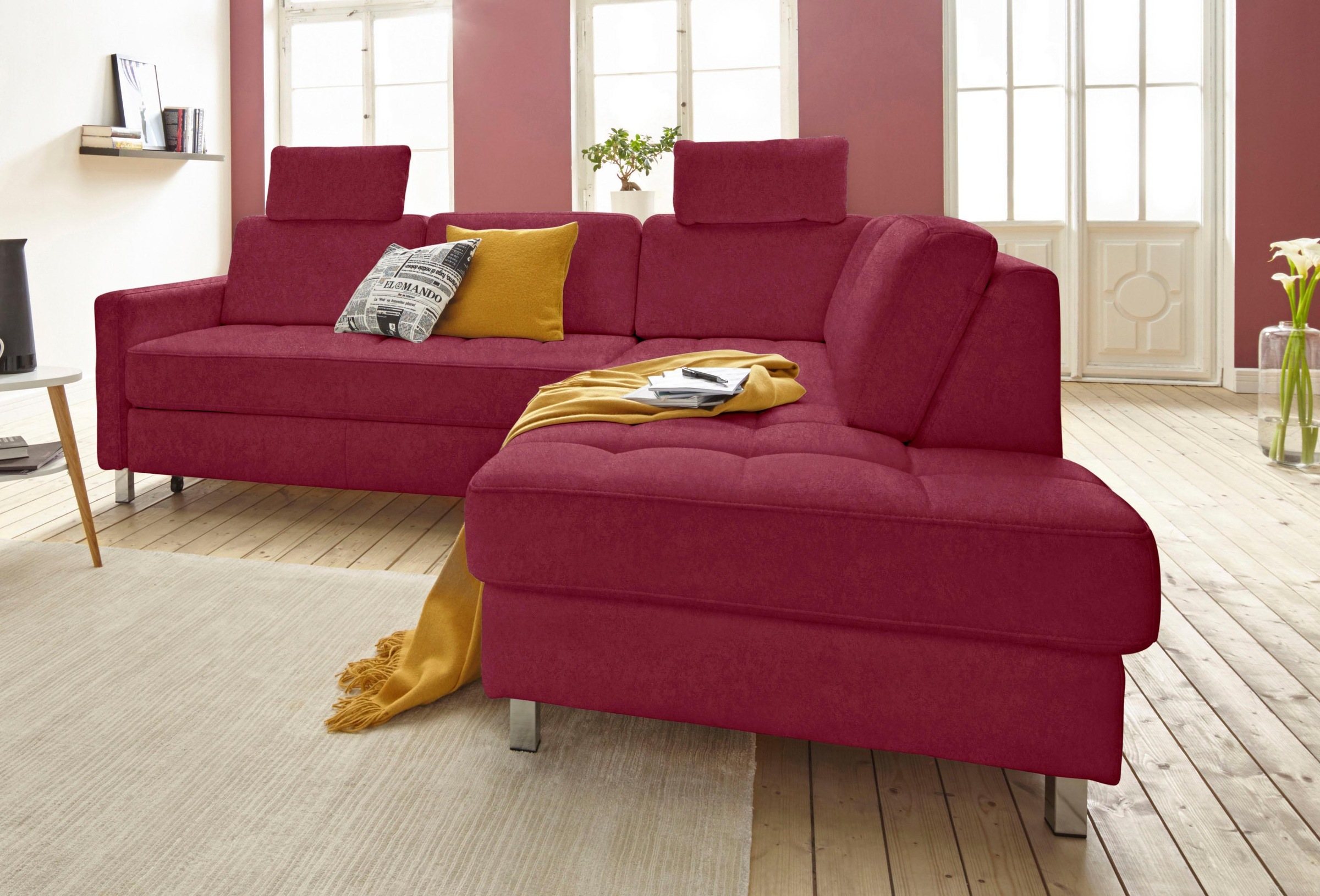 sit&more Ecksofa »Pablo L-Form«, wahlweise mit Bettfunktion und Bettkasten