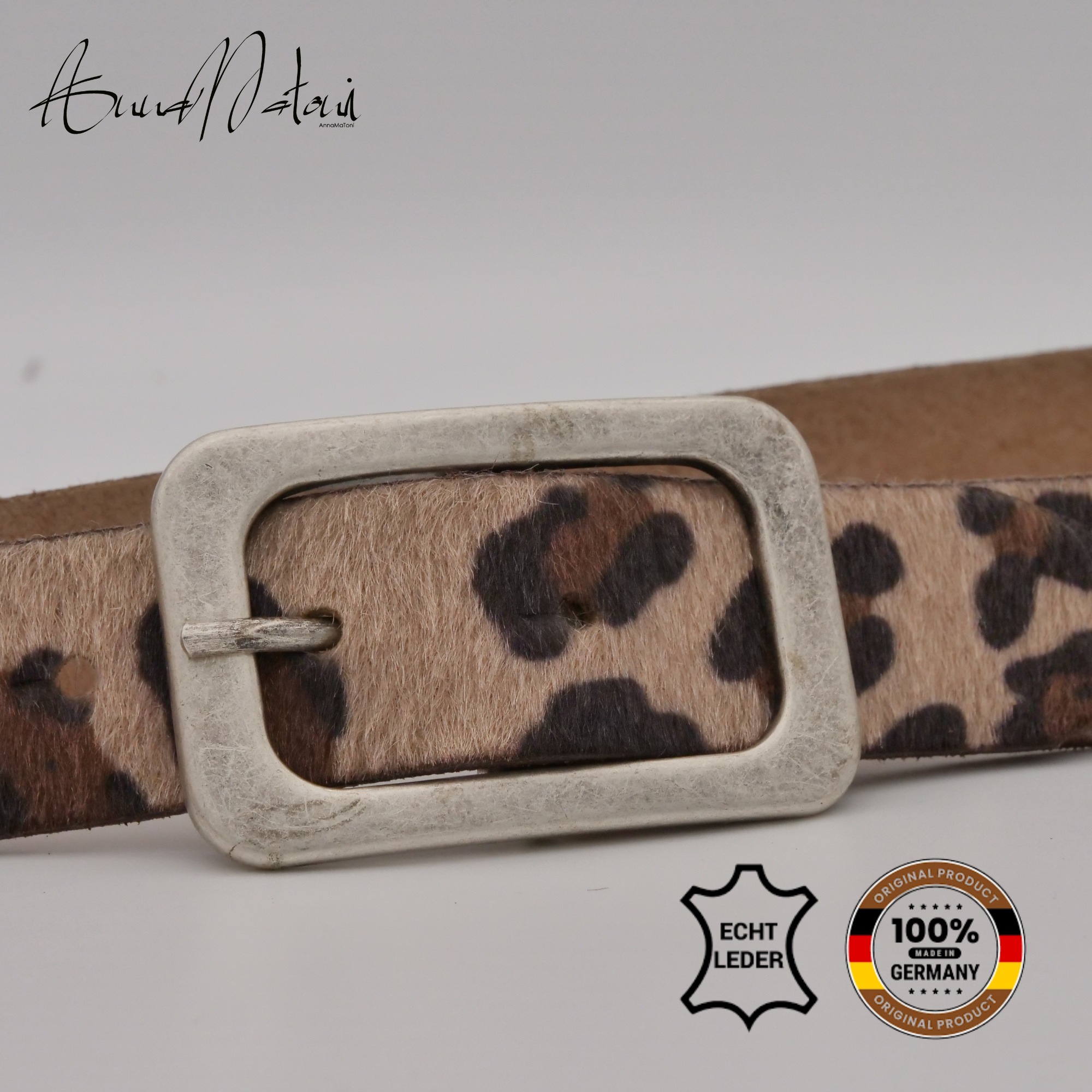 AnnaMatoni Ledergürtel »AnnaMatoni Damen Ledergürtel in hochwertigem Kunstfell in Leo«