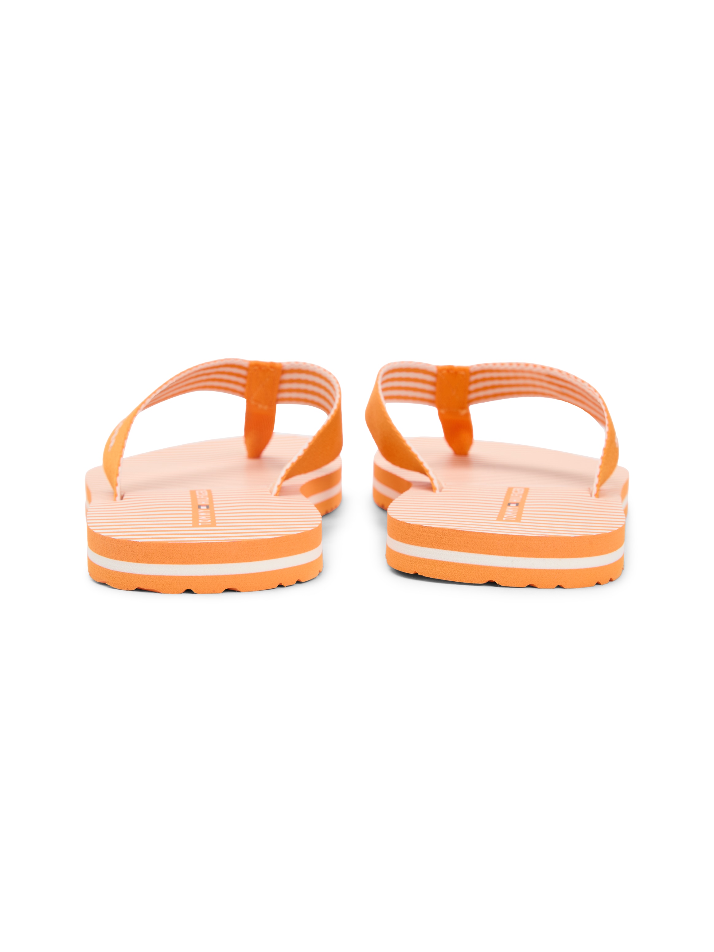 Tommy Hilfiger Zehentrenner »TH ITHACA STRIPE SUMMER SANDAL«  Sommerschuh, Pool Slide, Dianette, Flat mit Logo-Schriftzug
