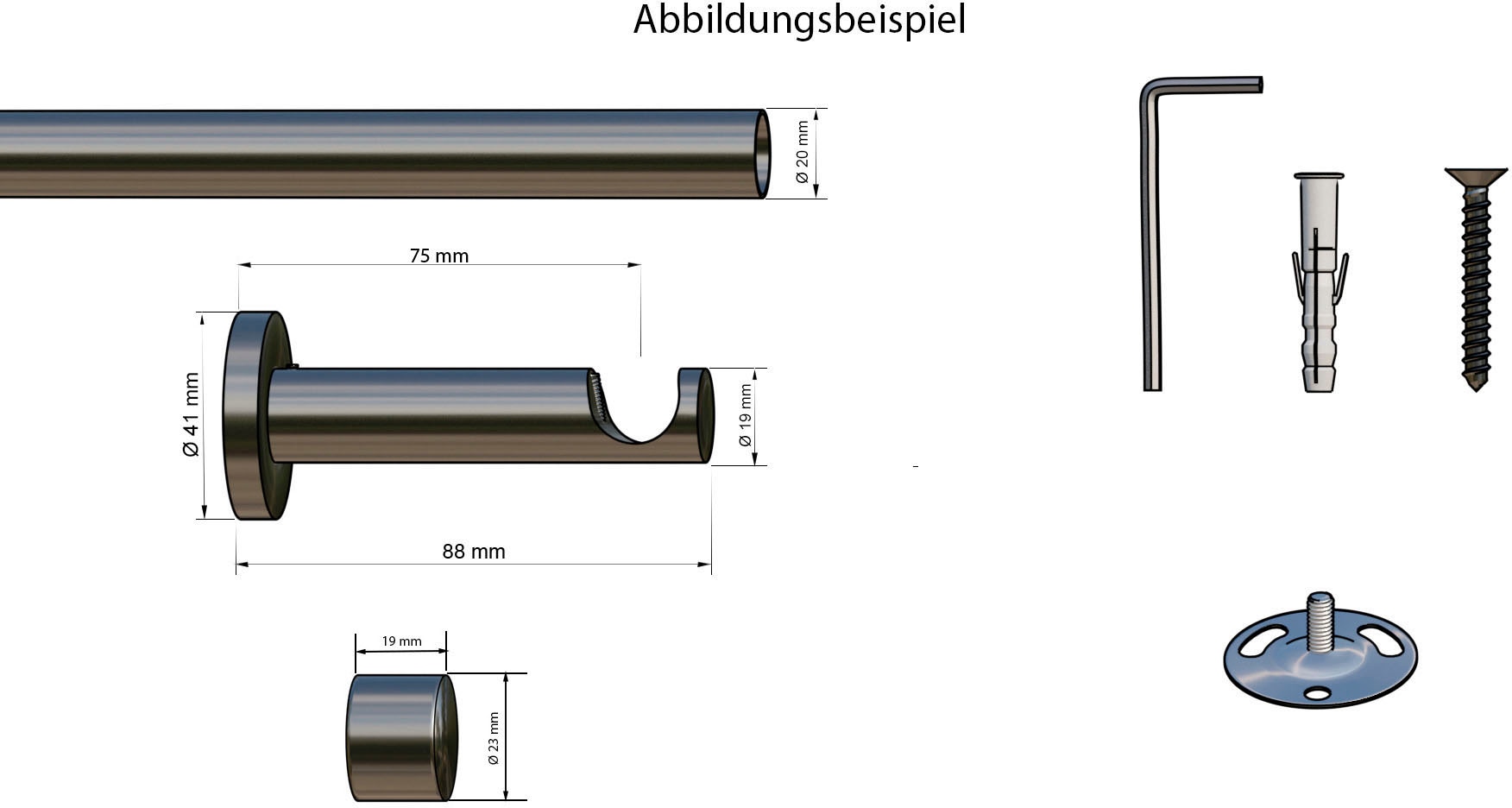 my home Gardinenstange »Tanbul«, 1 läufig-läufig, Fixmaß