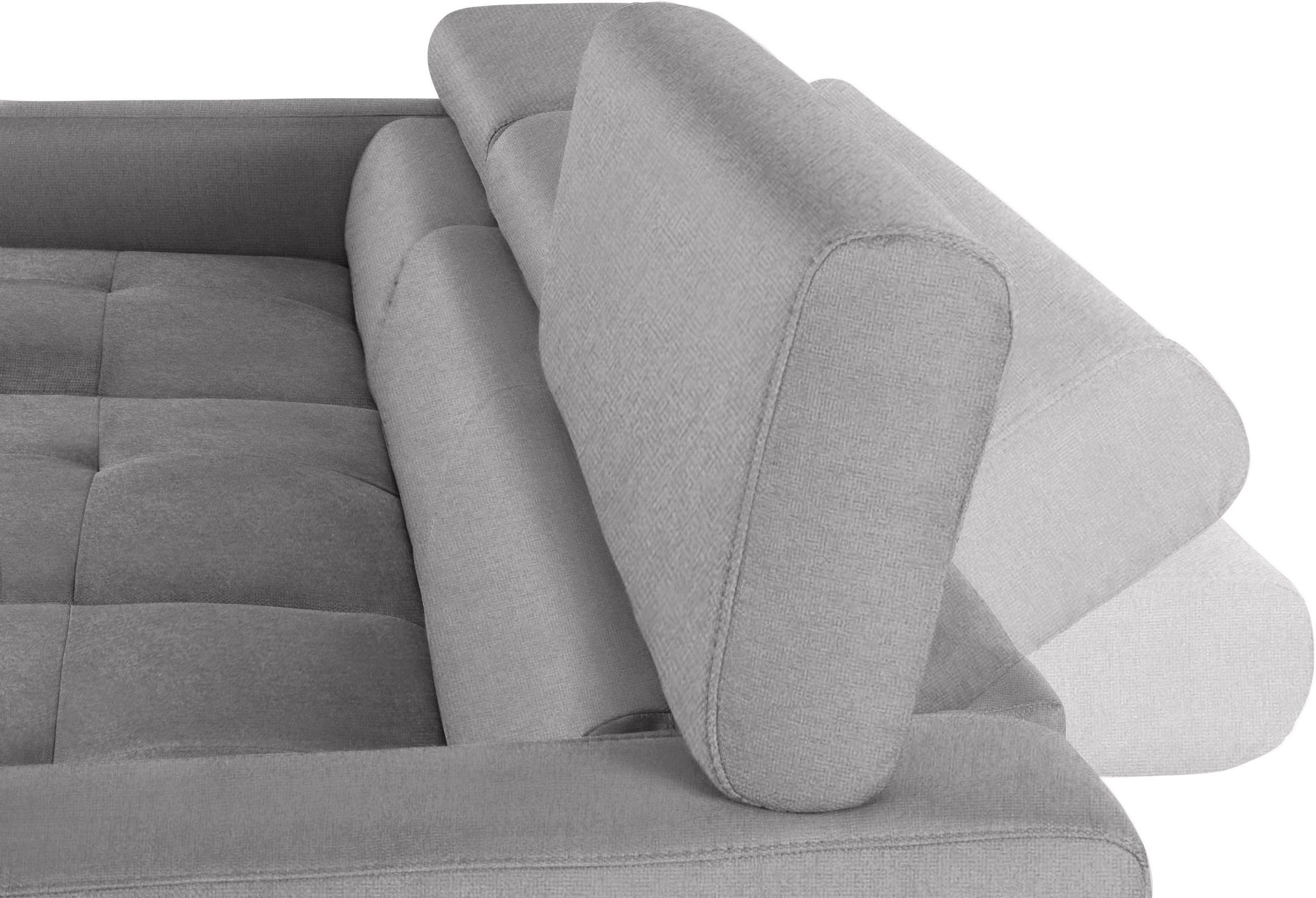 COTTA Ecksofa »Sammy L-Form«, mit Kopfteilverstellung, wahlweise mit Bettfunktion & Bettkasten