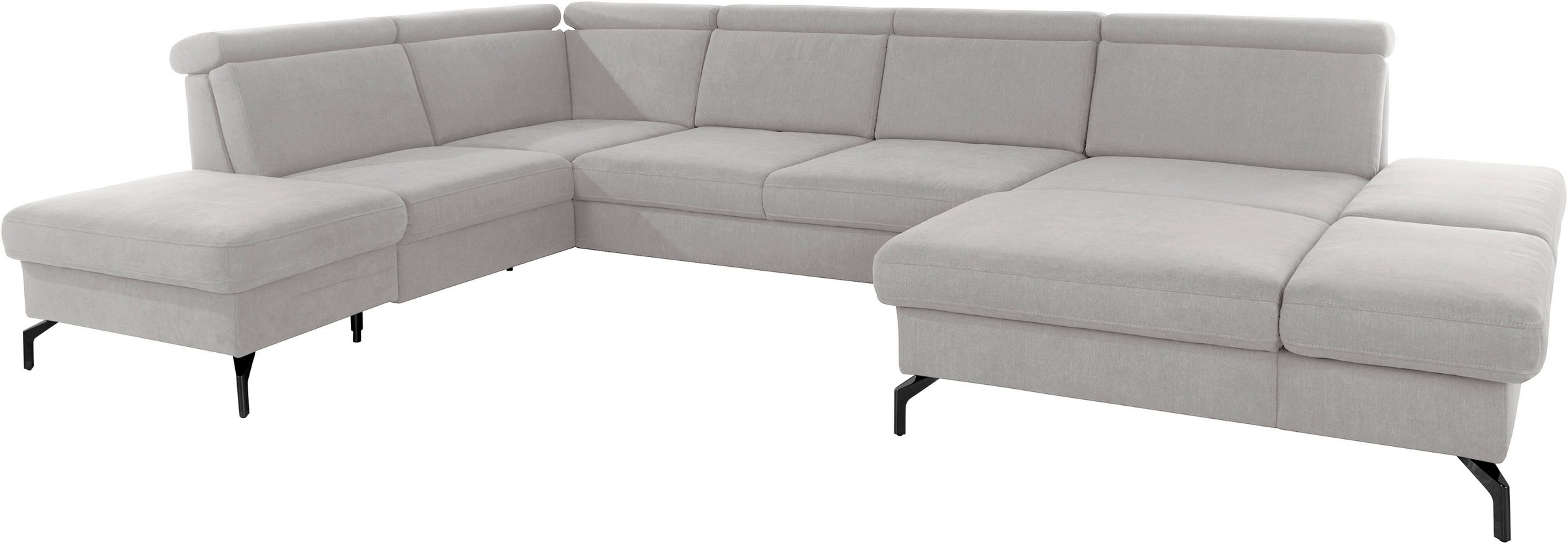 sit&more Wohnlandschaft »Brisbane U-Form«, Fußhöhe 15 cm, inklusive Sitztiefen-, Armteil- und Kopfteilverstellung