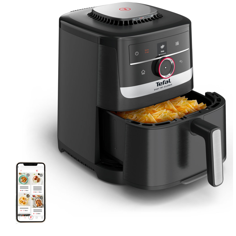 TEFAL Heißluftfritteuse »EY5728 Easy Fry Smart & Silence« 1670 W Smart-Assist System mit 55 Programmen, 40°C bis 220°C, EY5728 Schwarz/Edelstahl