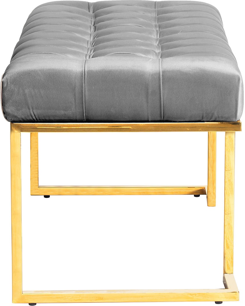 Kayoom Sitzbank »Rarity 225, Edler Touch durch goldenes Gestell« 1 Stk. tlg. eckig, samtweich, gesteppt, mit Zierknöpfen, Edelstahlgestell