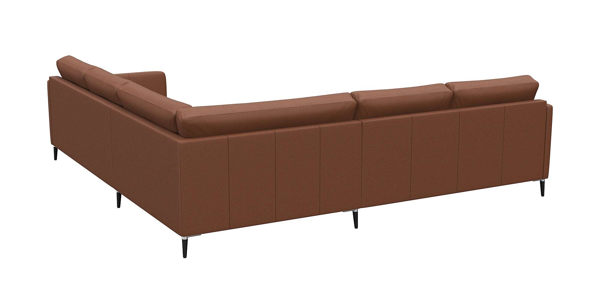 FLEXLUX Ecksofa »Fiore, L-Form, bequem und komfortabel durch hochwertigem Sitzaufbau«, schmale Armlehnen, Kaltschaum, Füße Alu+schwarz