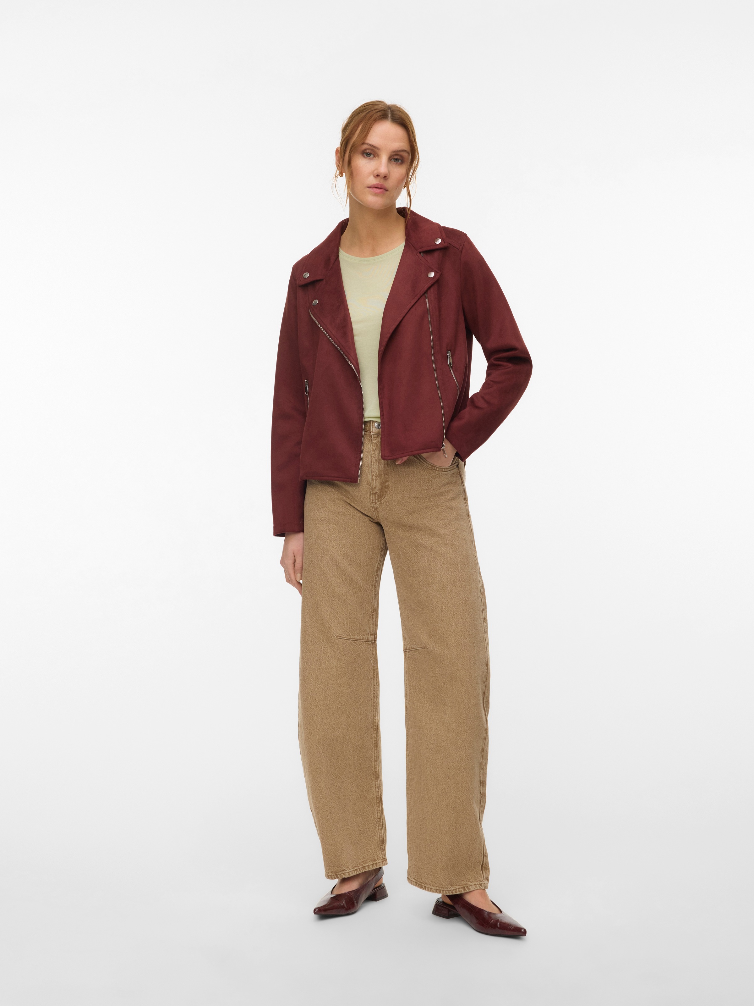 Vero Moda Bikerjacke »VMJOSE SHORT FAUX SUEDE JACKET GA NOOS« mit asymetrischem Reißverschluss