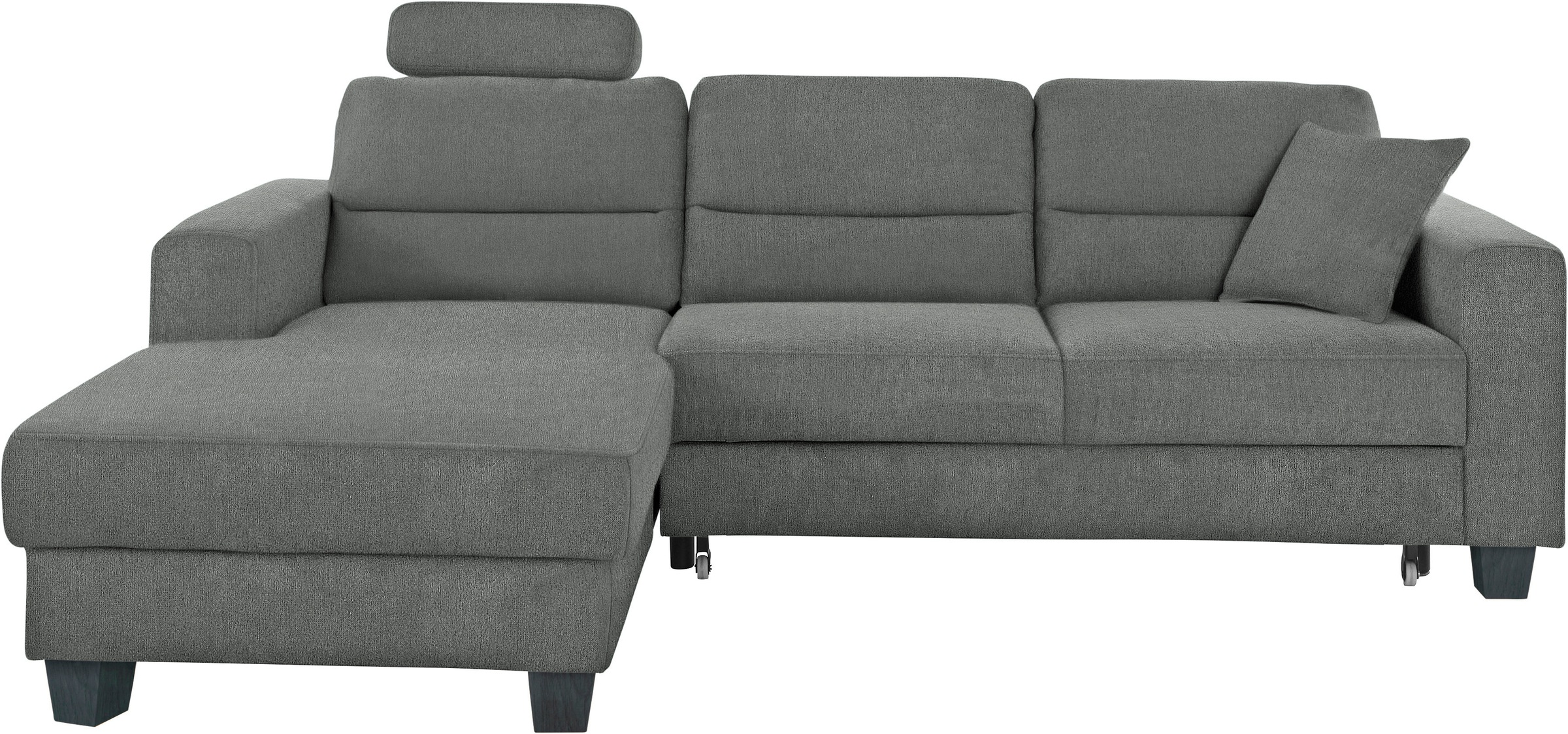 TRENDMANUFAKTUR Ecksofa »Chamber, zeitlos & modern, hoher Sitzkomfort, Breite 247cm, L-Form« inklusive einer Kopfstütze, wahlweise mit Schlaffunktion