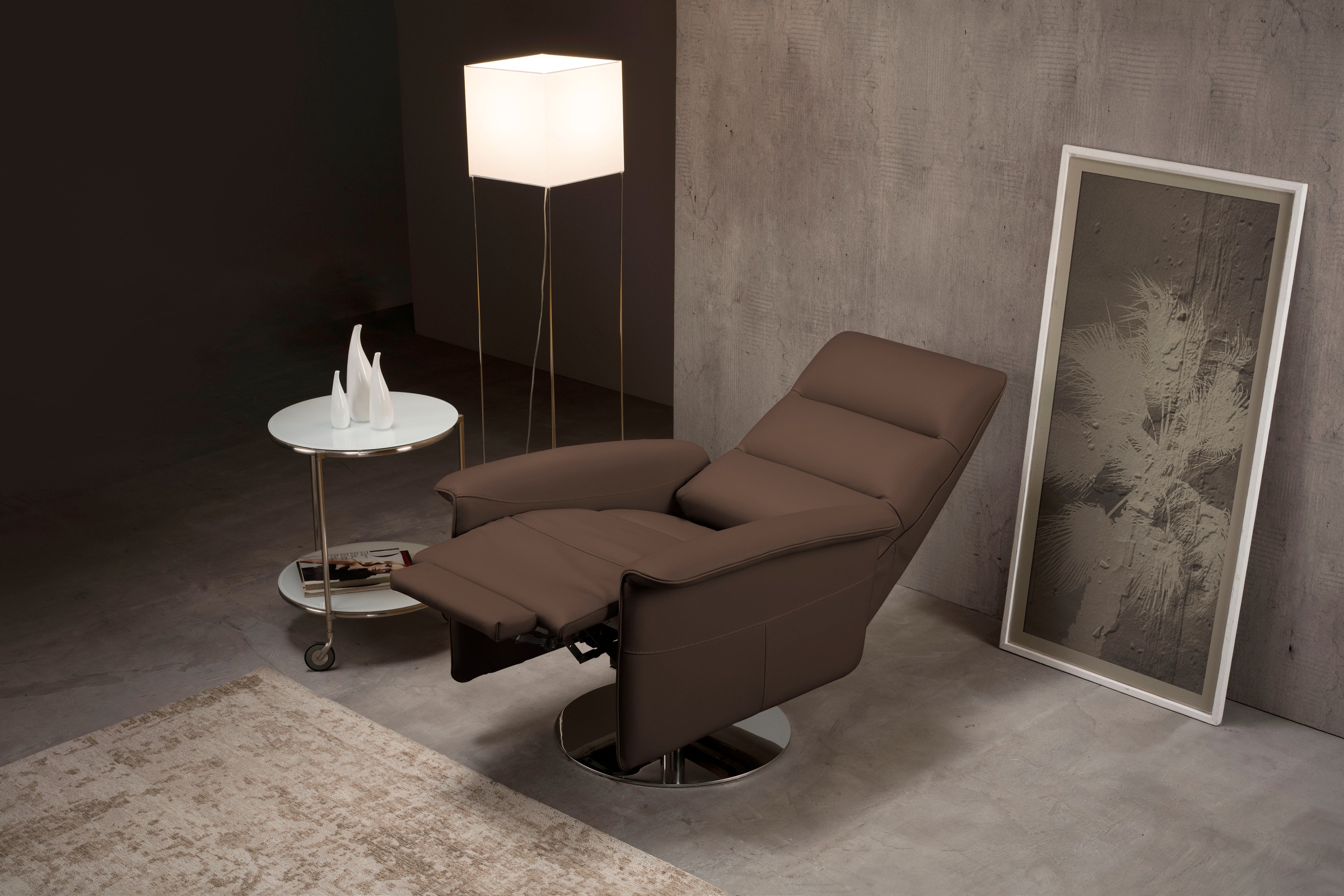 Egoitaliano Sessel »Kelly Designsessel«, drehbar, manuelle Relaxfunktion mit Push-Back-Mechanismus
