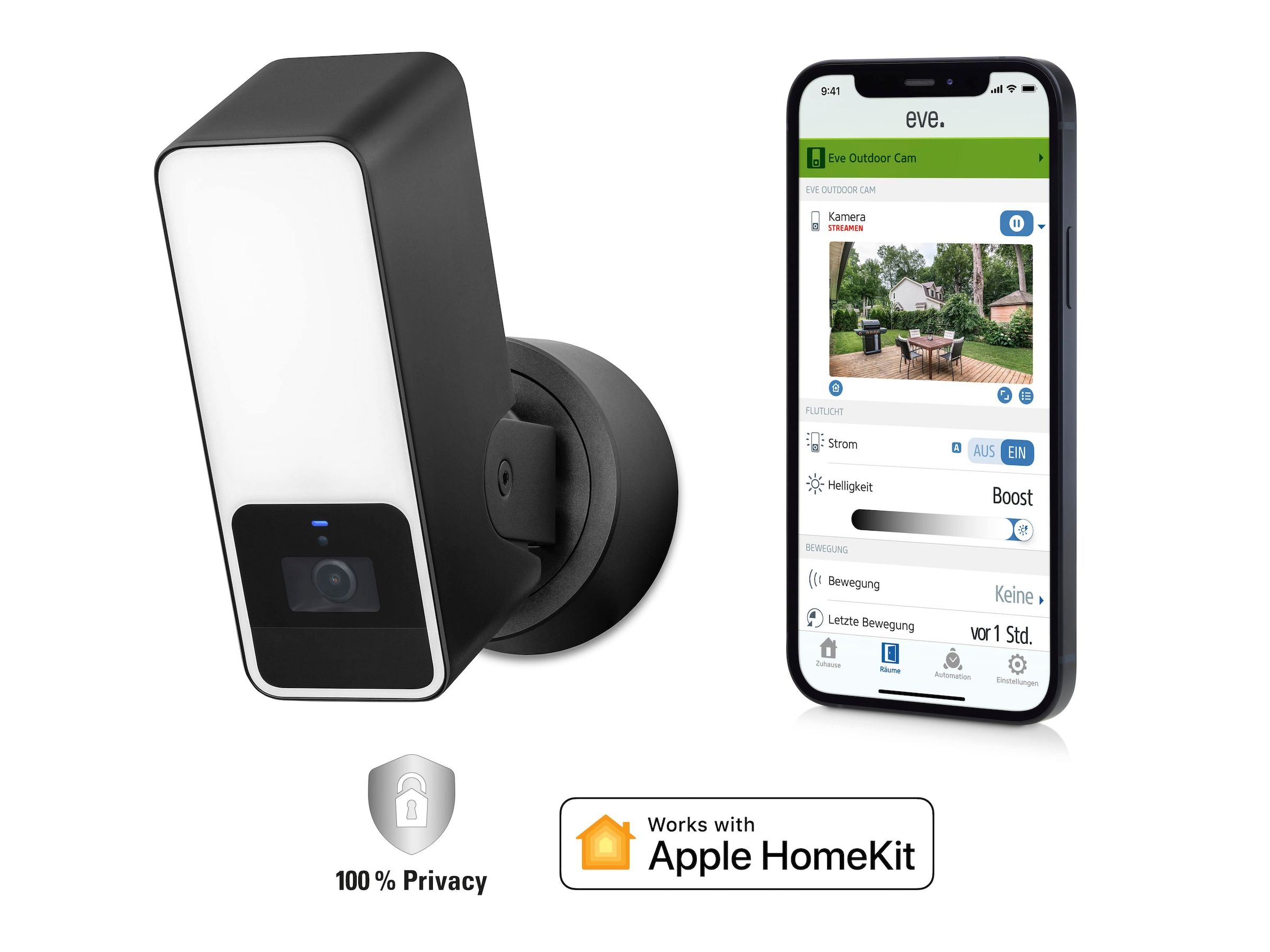 EVE Überwachungskamera »Outdoor Cam (HomeKit) 2er Pack«, Außenbereich, (Packung, 2 tlg.)