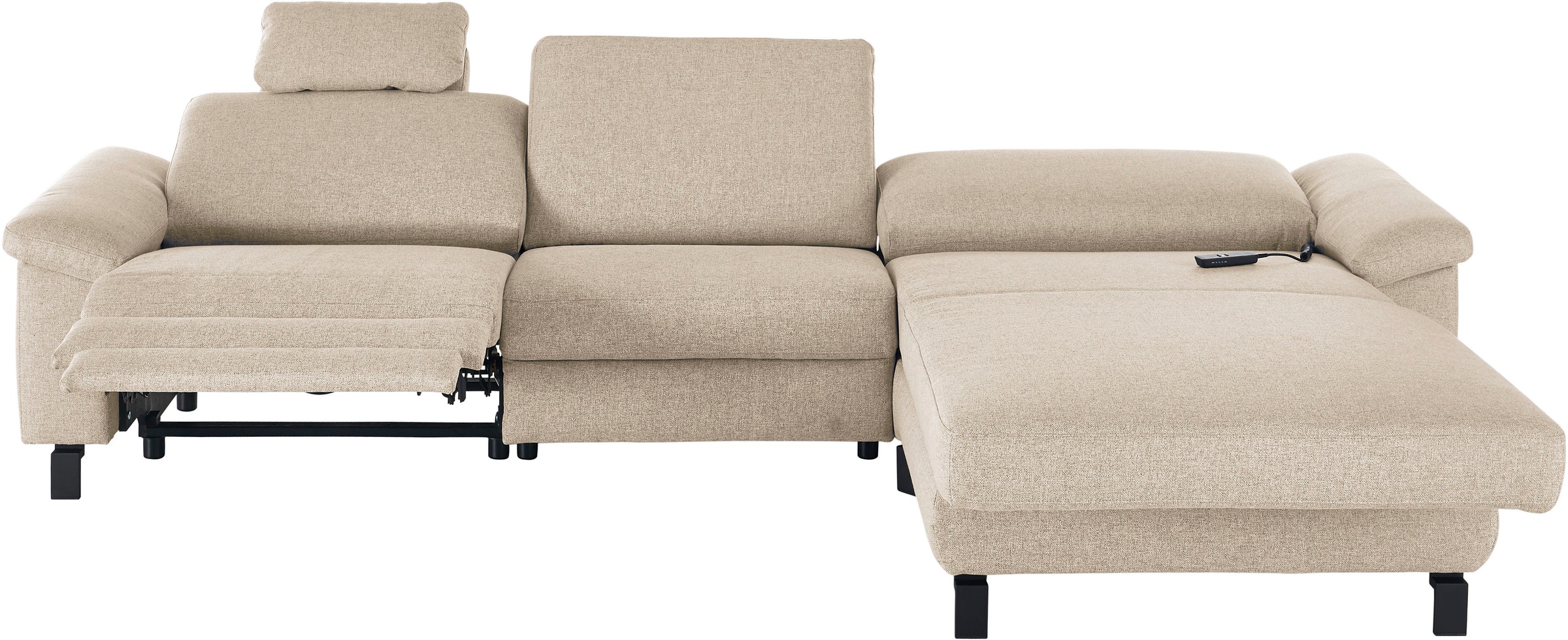 3C Candy Ecksofa »Mainau L-Form«, Relaxfunktion im 1,5-Sitzer, motorische Schlaffunktion in Longchair