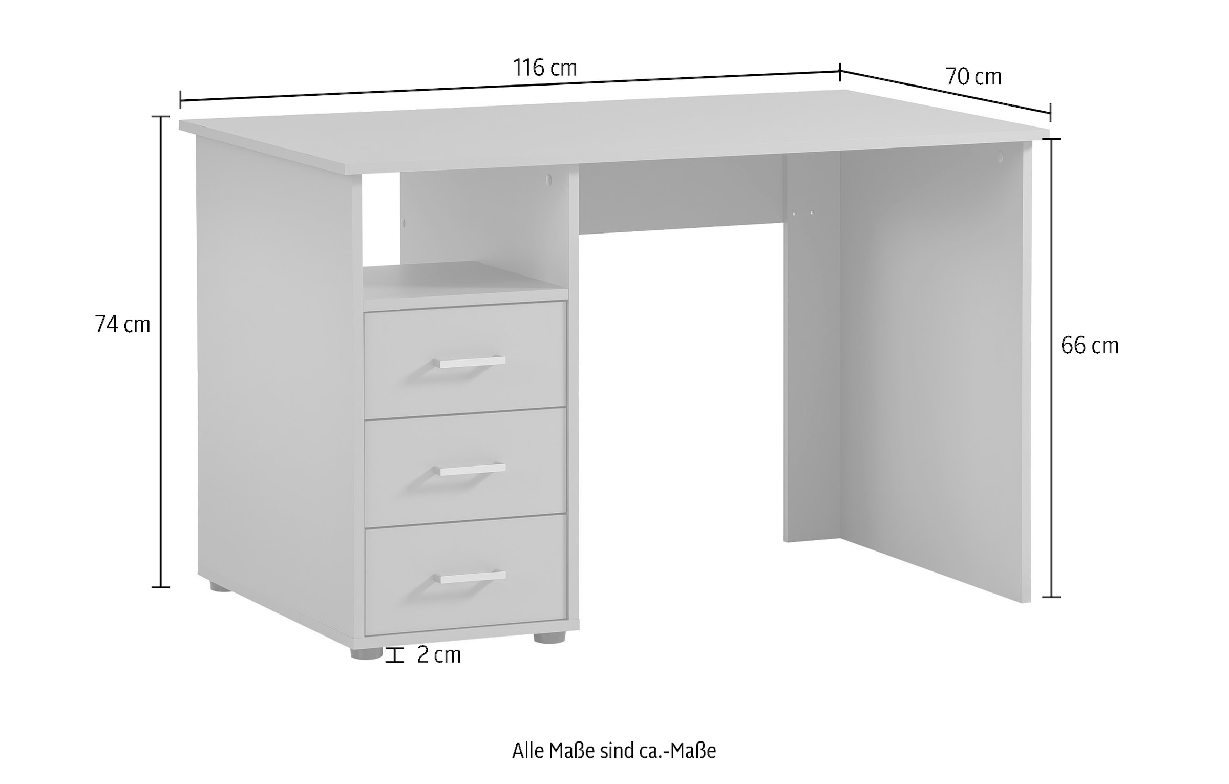 welltime Schreibtisch »Baku«, Breite 116 cm, Made in Germany
