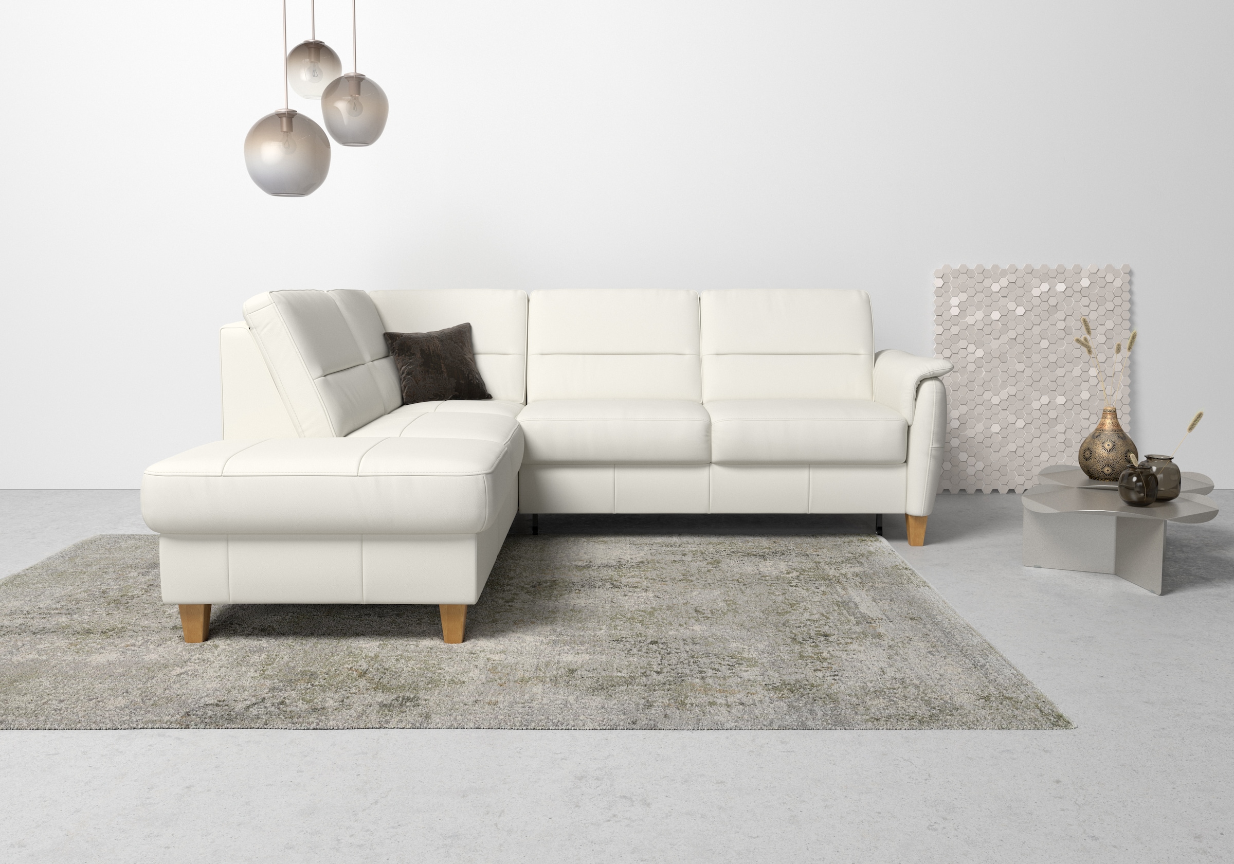 Home affaire Ecksofa »Palmera L-Form«, Federkern, wahlweise mit Bettfunktion und mit/ohne Stauraum