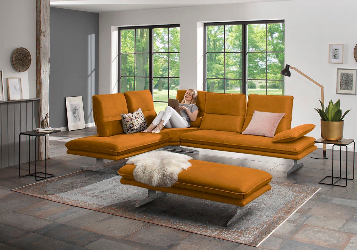 W.SCHILLIG Ecksofa »broadway, Designsofa, mit tollem Sitzkomfort, L-Form«, günstig online kaufen
