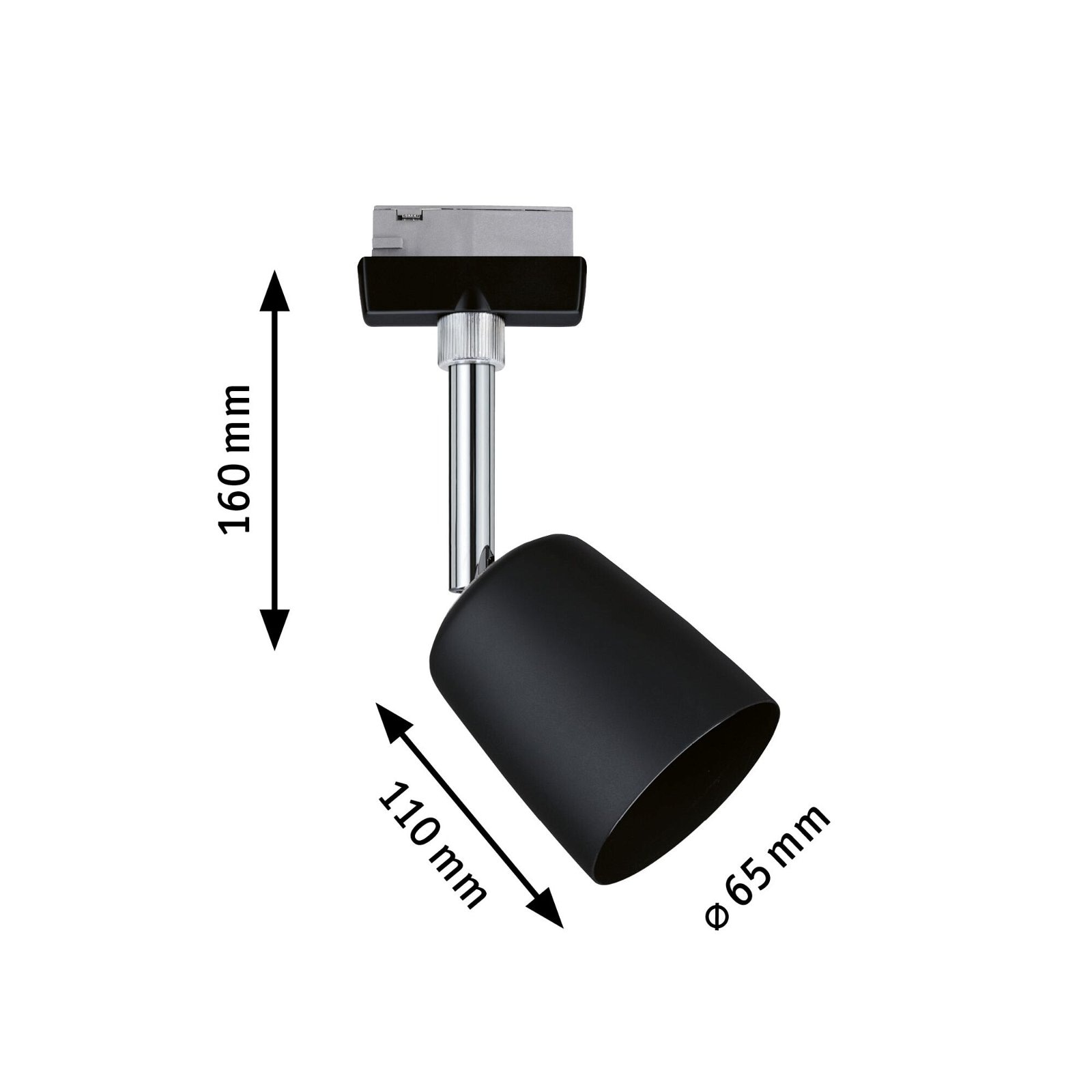 Paulmann Schienensystem-Leuchten »URail Schienenspot Cover GU10 max. 10W 230V Schwarz matt, Chrom«, Einzelspot, dimmbar
