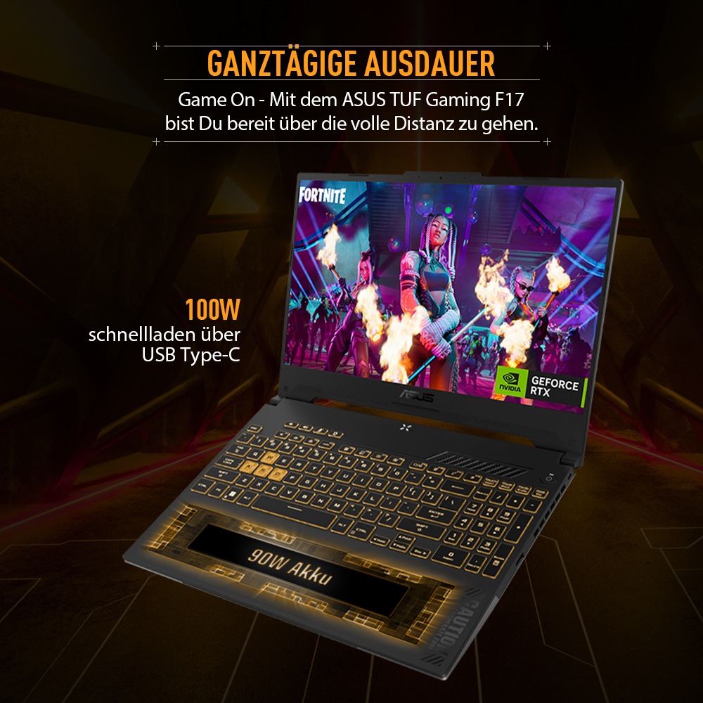 Asus Gaming-Notebook »TUF Gaming F17 i7-13620H 16 1 4060 FX707VV-HX240W«, 43,9 cm, / 17,3 Zoll, Intel, Core i7, GeForce RTX 4060, 1000 GB SSD