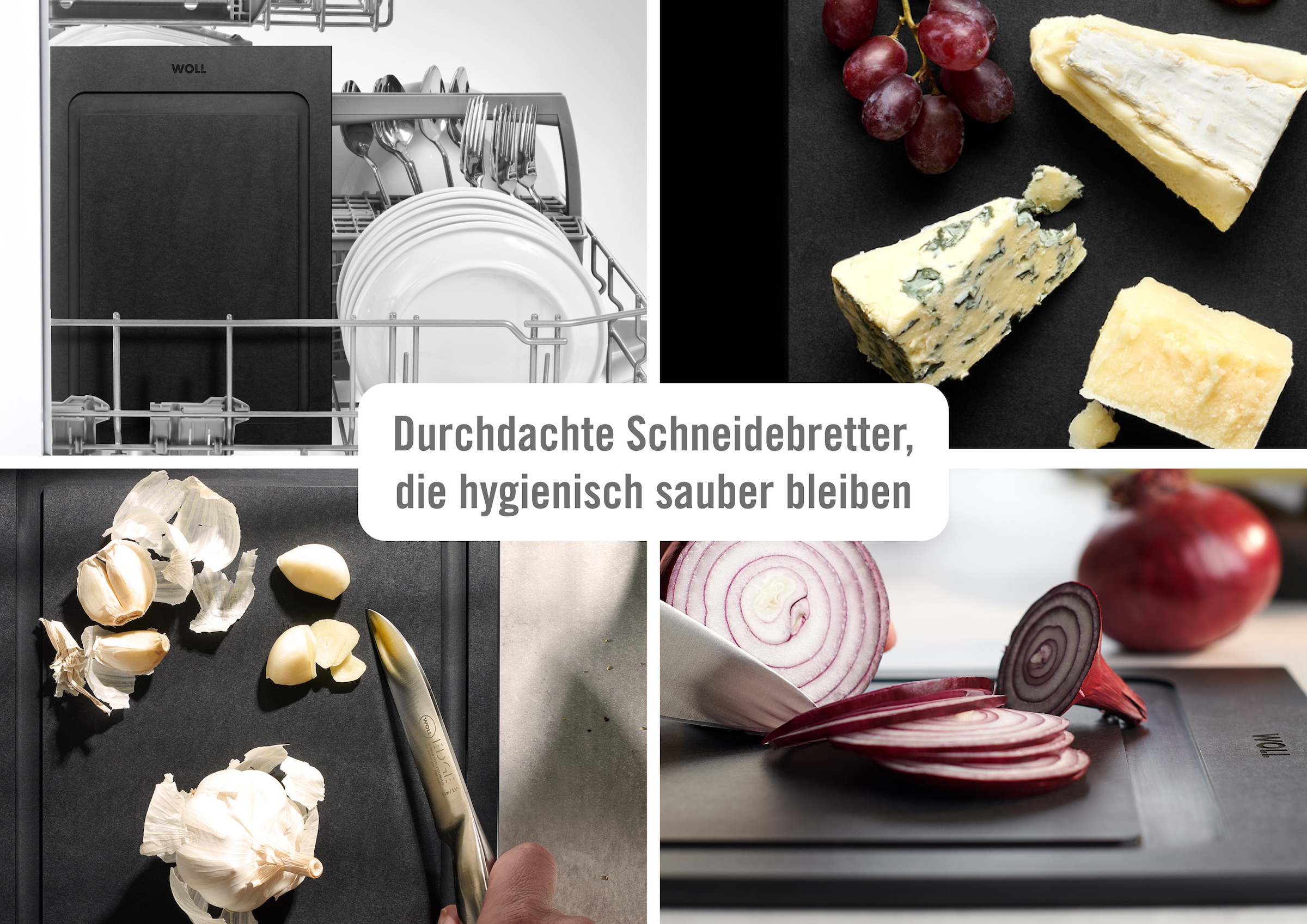 WOLL Schneidebrett »Cut & Serve«, (Set, 4 St.), aus FSC-zertifiziertem Papierverbundstoff