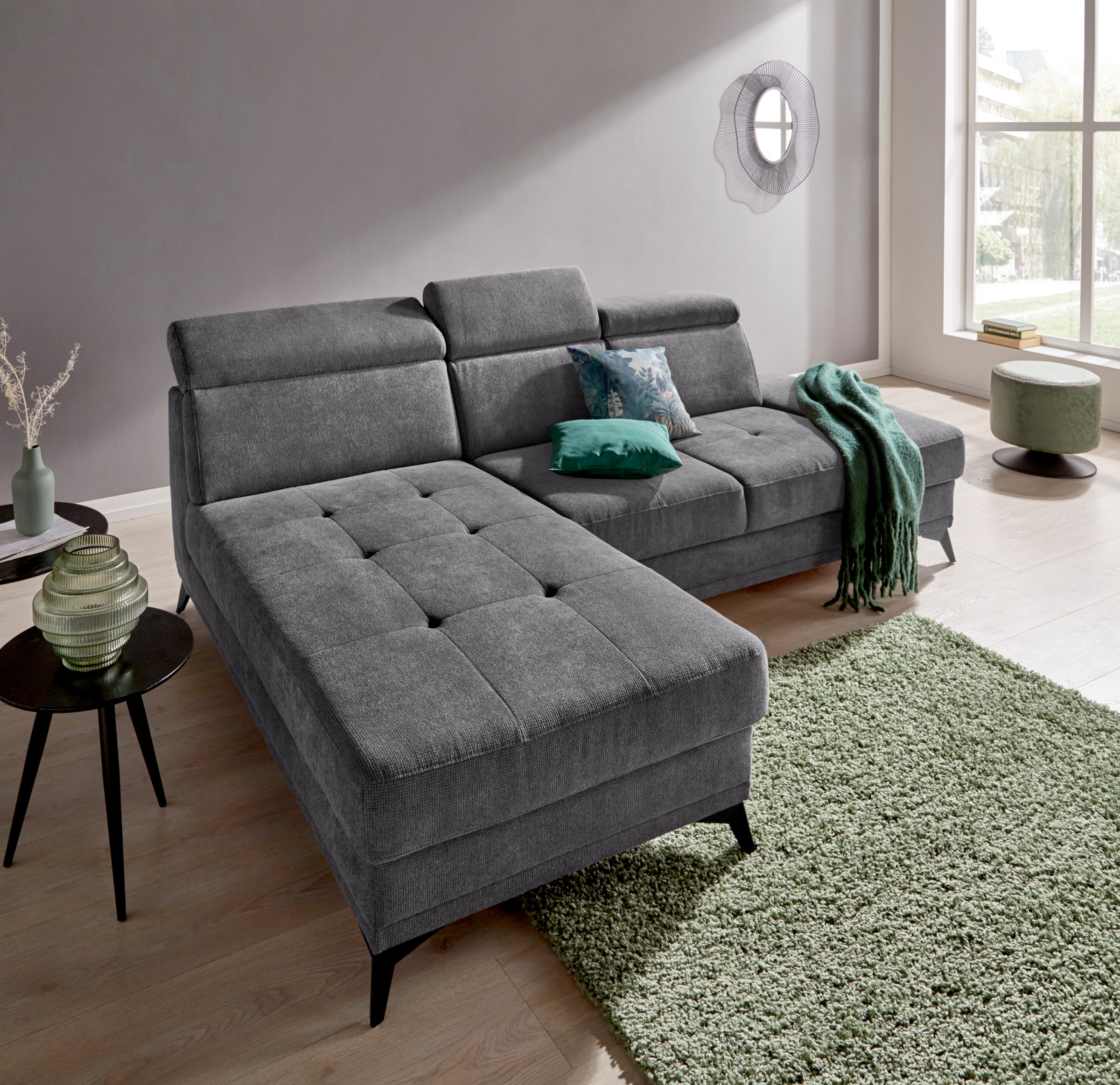 Home affaire Ecksofa »Cardiz L-Form« inkl.Kopfteilverstellung und Federkern günstig online kaufen