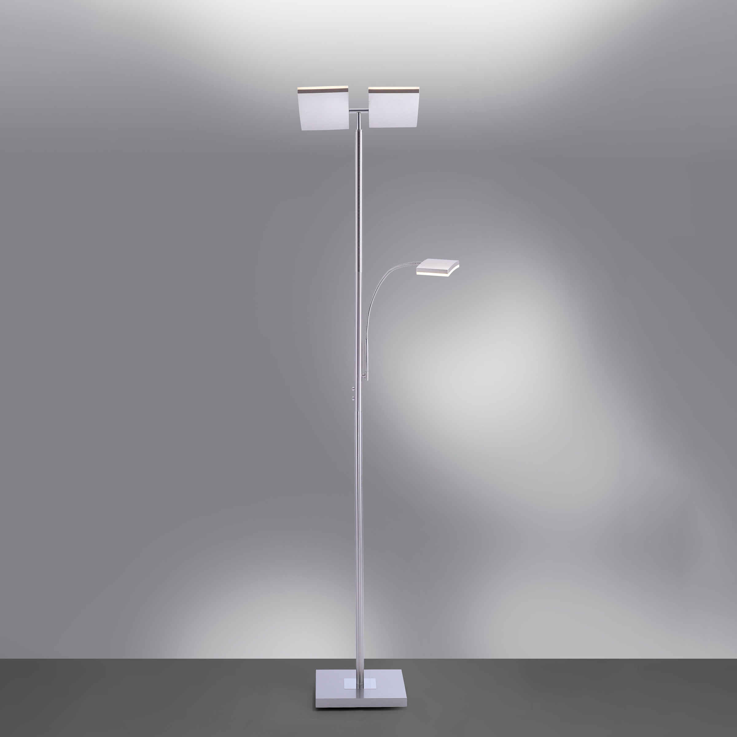 JUST LIGHT Stehlampe »RUBEN«, 2 flammig-flammig, LED, dimmbar über Touchdimmer, Schalter, Touchschalter