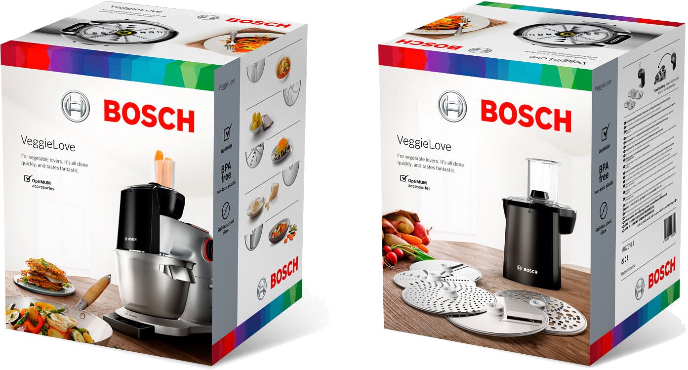 BOSCH Durchlaufschnitzler »MUZ9VL1 VeggieLove Set«, (6 tlg.), inkl. fünf Scheiben