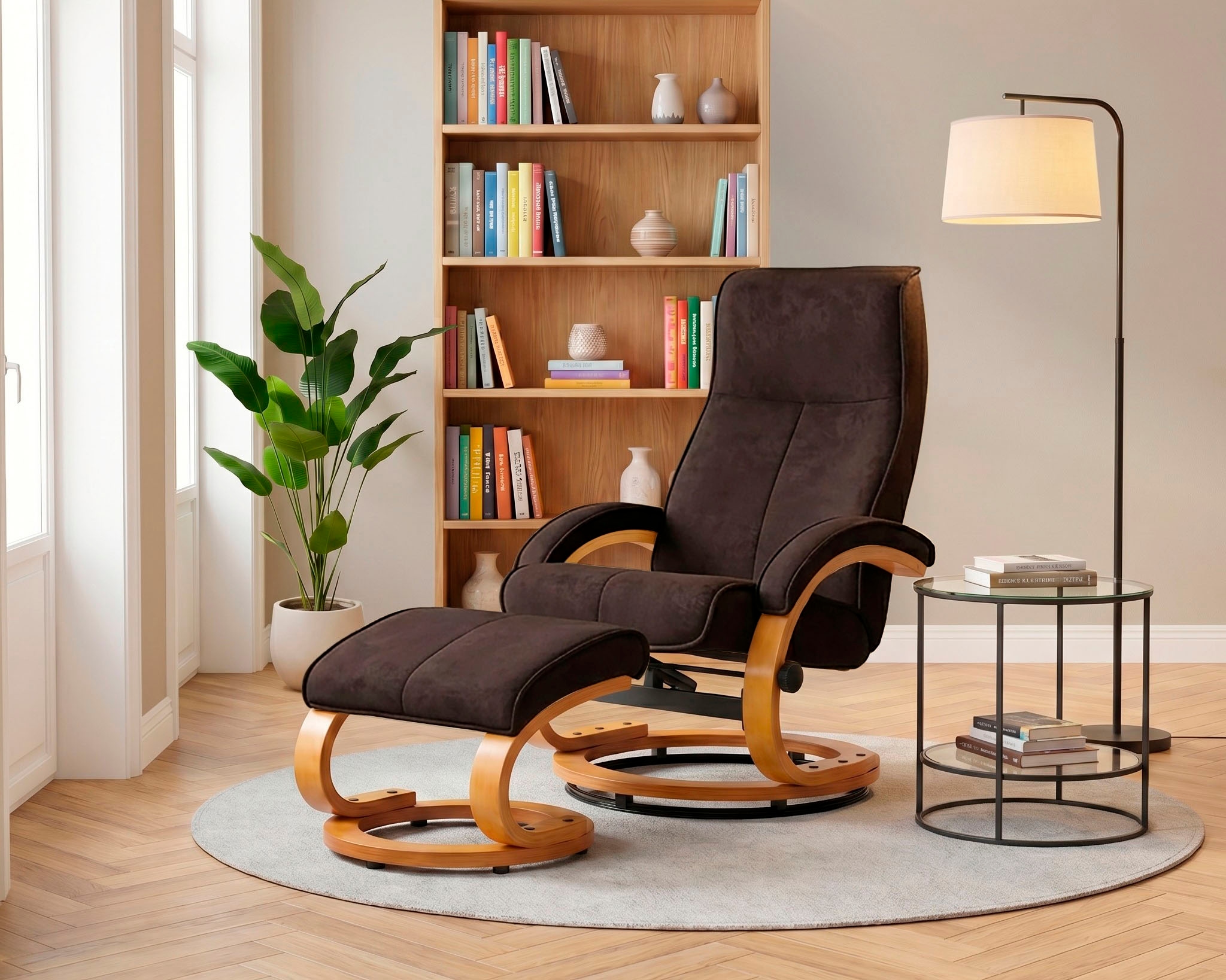 OTTO home Relaxsessel »mit Hocker PARIS Microfaser - OTTO. Verlässliche Qualität.« Set, bestehend aus Sessel und Hocker, 2 Stk. tlg. Relaxfunktion, Dreh- und Kippfunktion, Unser Dauertiefpreis