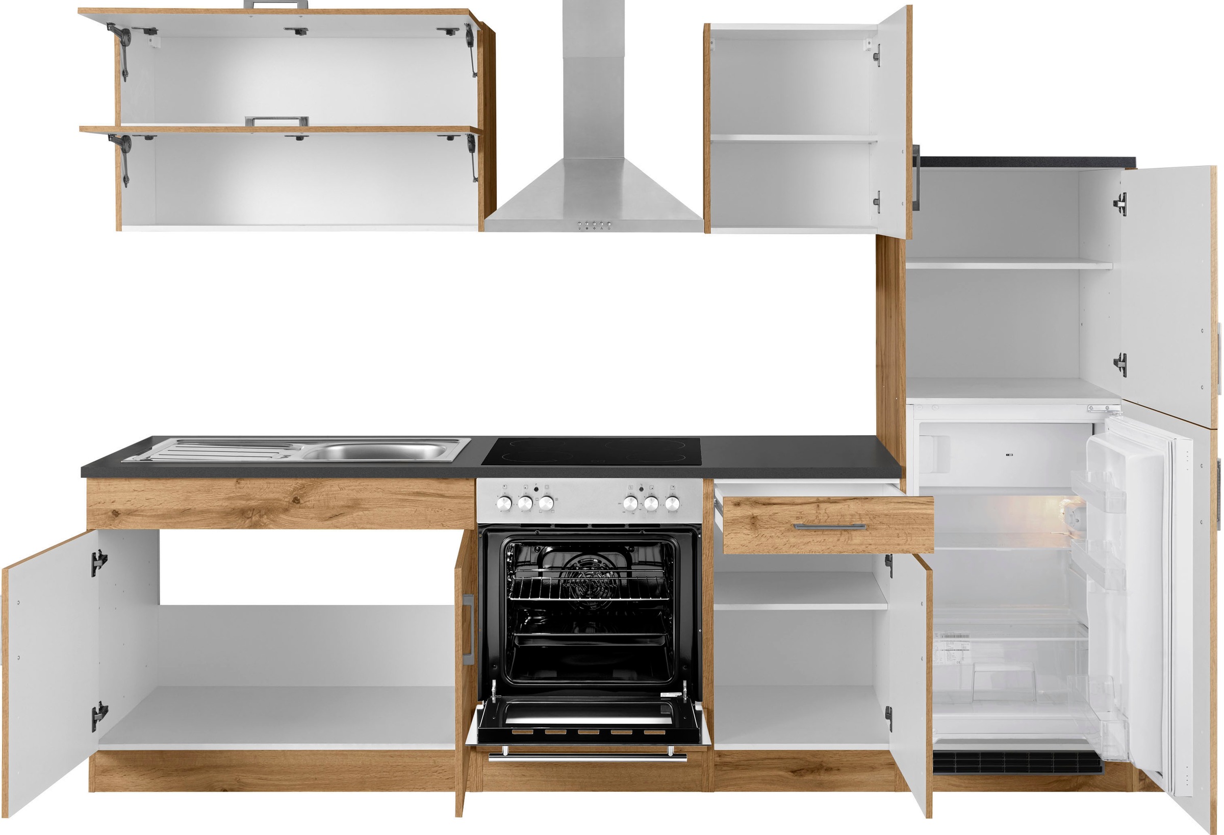 KOCHSTATION Küchenzeile »KS-Colmar«, mit E-Geräten, Breite 270 cm