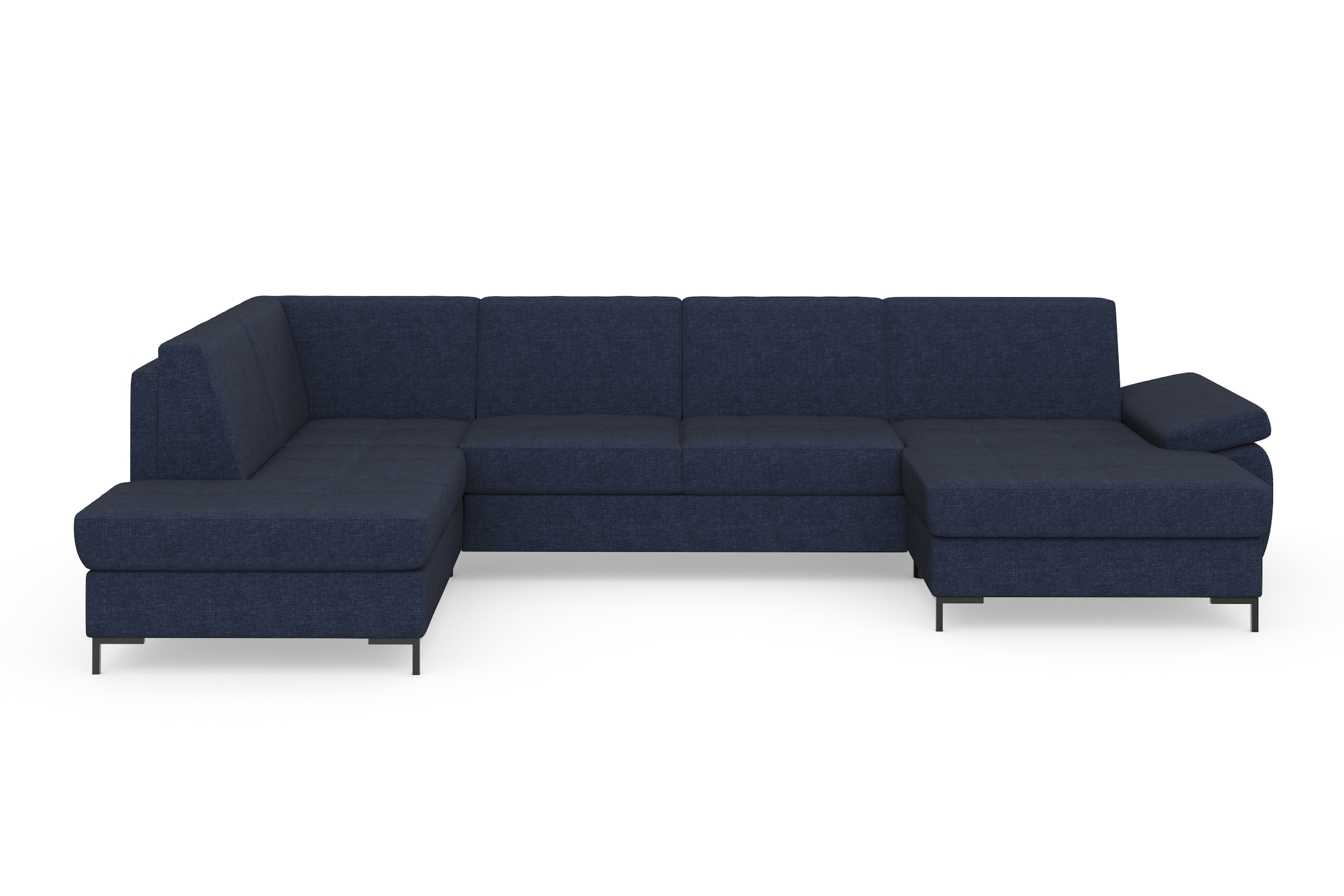 DOMO collection Wohnlandschaft »Capelo, komfortabel, klare Linien zeichnen dieses Design aus, U-Form« mit Armteilverstellung, wahlweise mit Bettfunktion, Federkern