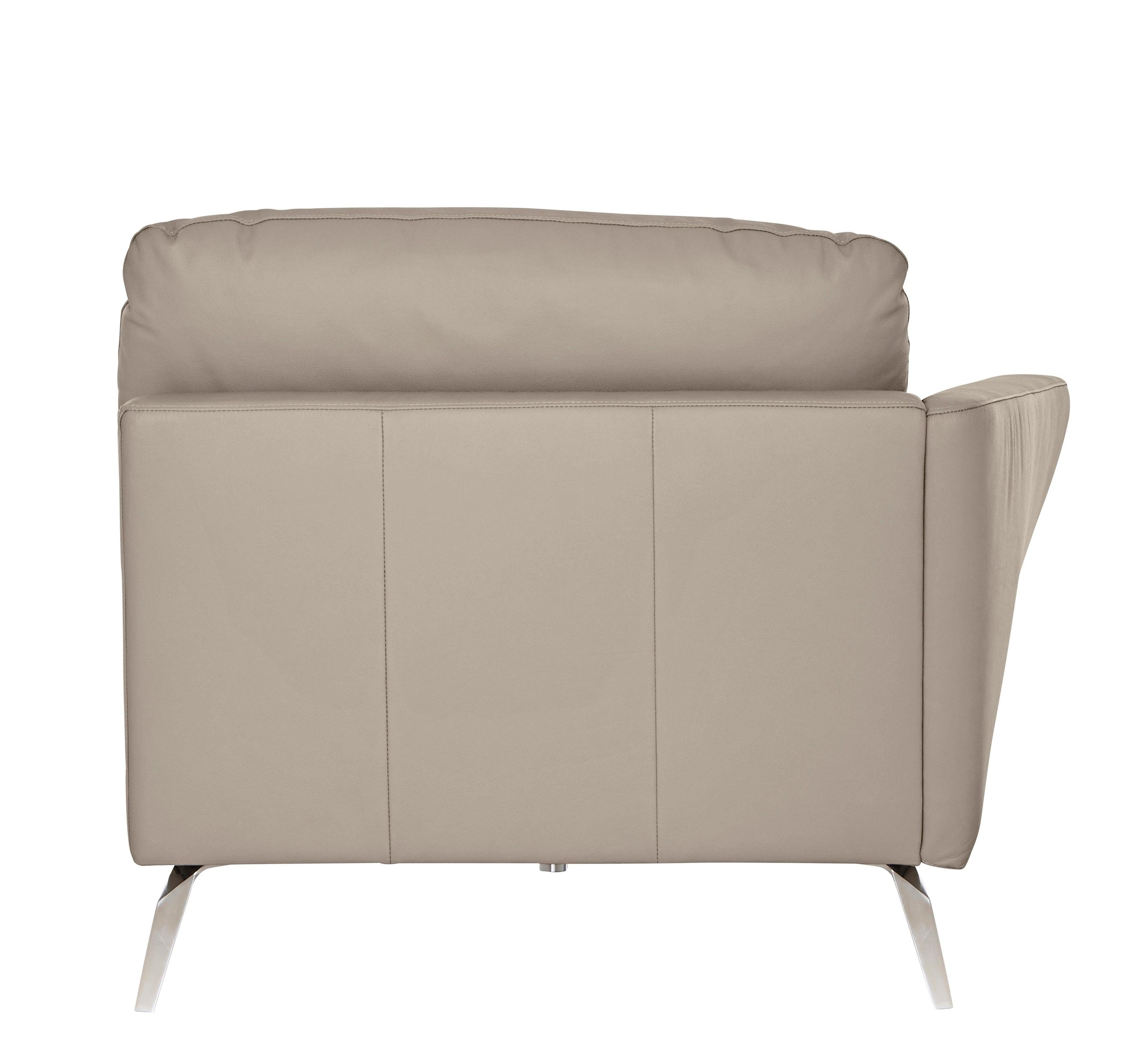W.SCHILLIG Chaiselongue »softy«, mit dekorativer Heftung im Sitz, Füße Chrom glänzend