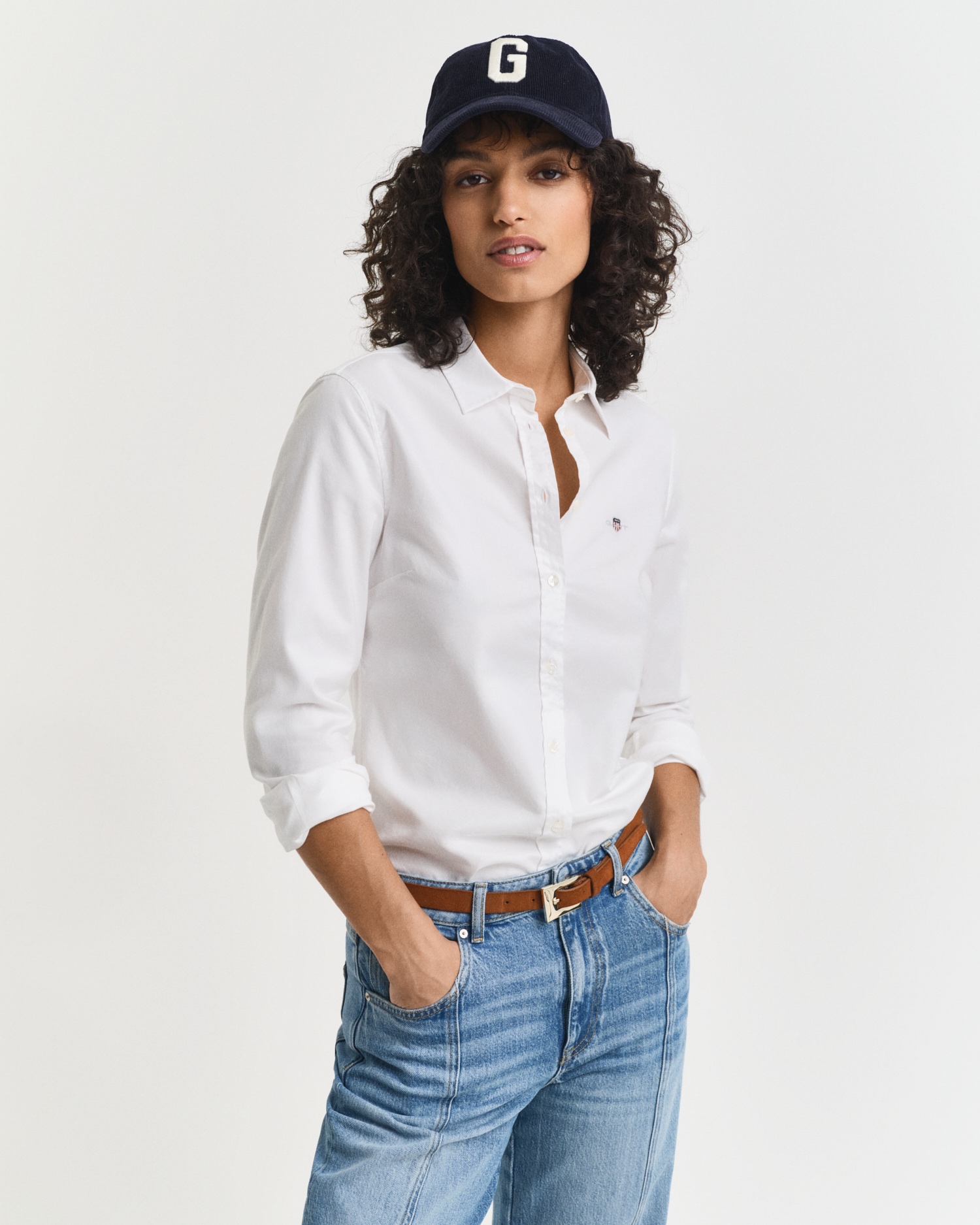 Gant Langarmbluse »New Slim Stretch Oxford Blouse« für bequemen Sitz u. Bewegungsfreiheit, New Slim Stretch, bügelfrei
